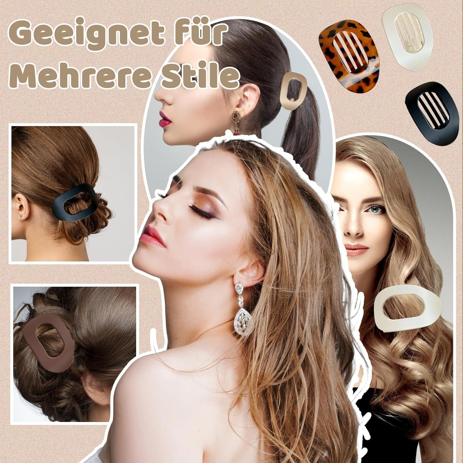 Women'S Hair Clips, Dandruff Comb and Hair Clip, Flat, Pack of 10 Flat Hair Clips for Scalp Care, Ideal for Travel and Daily Hair Care image number 6