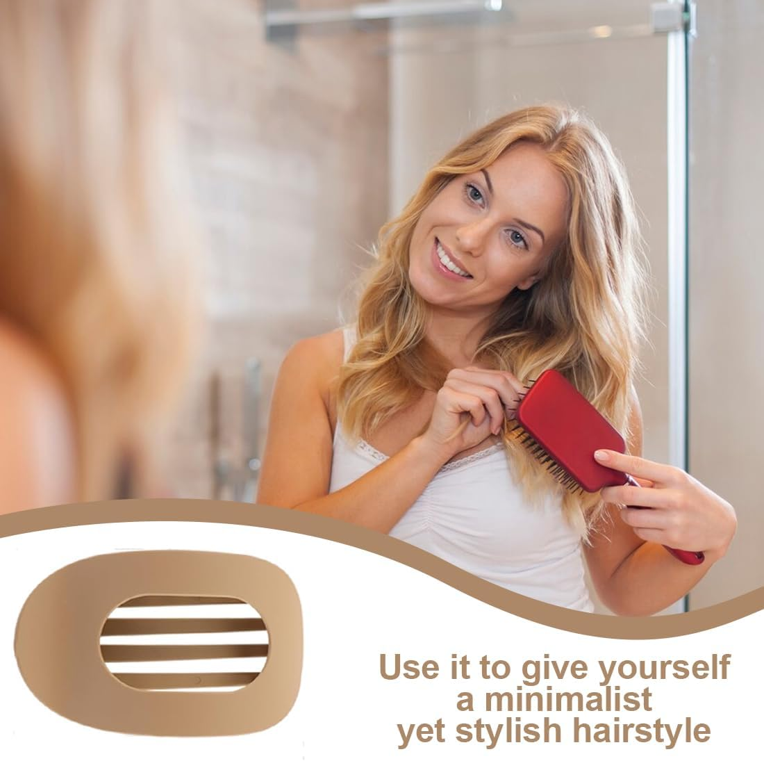 Pack of 6 Flat Claw Clips, Flat Hair Clips, French Hair Clips, Women'S Flat Secure Hold Inner Teeth Hair Claws, Strong Hold Side Hair Clips image number 3