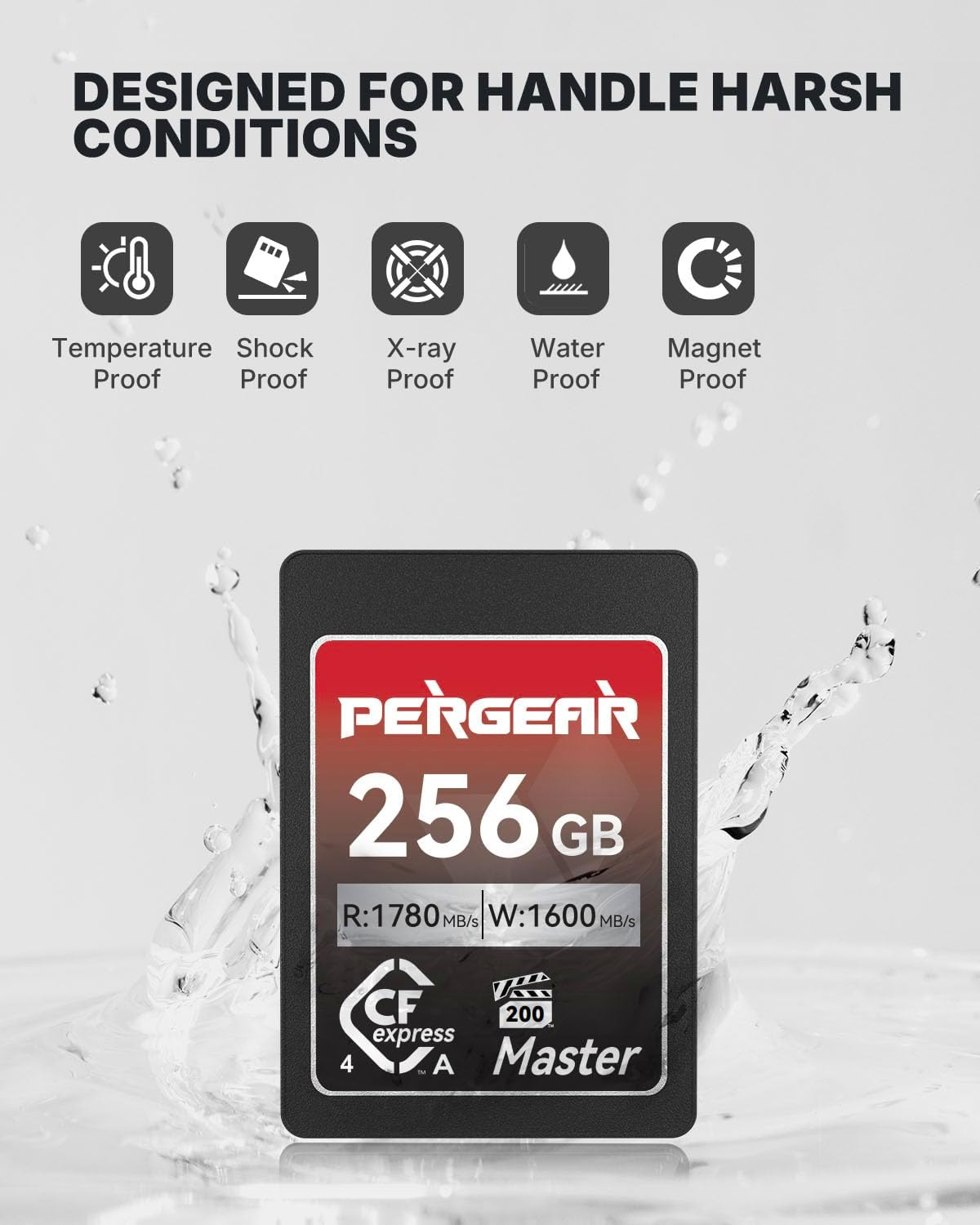 Pergear 256GB Cfexpress 4.0 Type a Memory Card, up To1780Mb/S Read Speed & 1600Mb/S Write Speed for 4K 120P,8K 30P for Sony Alpha Sony FX Cameras, 2 Pack image number 6