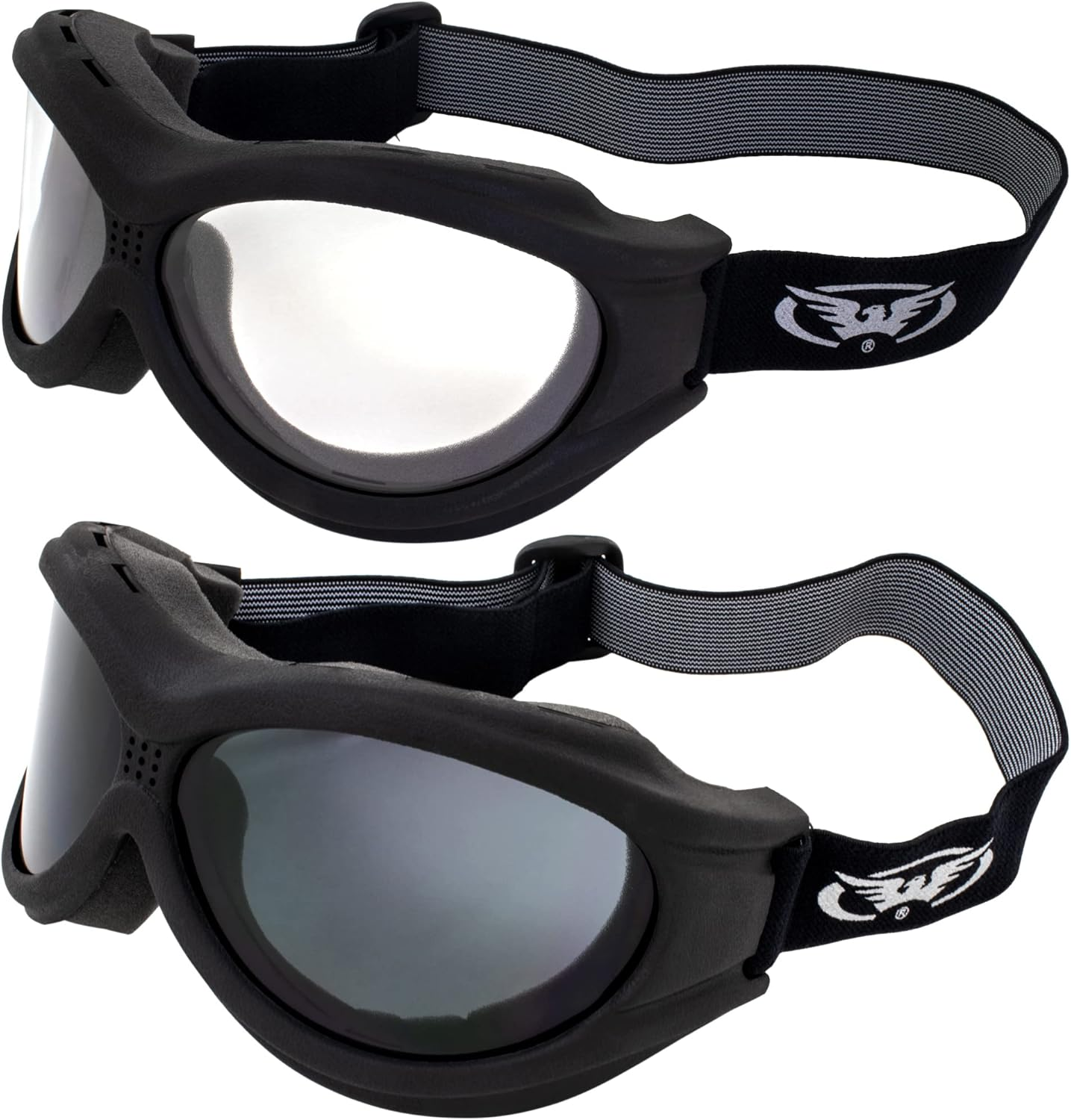 Global Vision Big Ben Goggles 2 Pairs Black Frames 1 Clear Lens 1 Smoke Lens image number 1