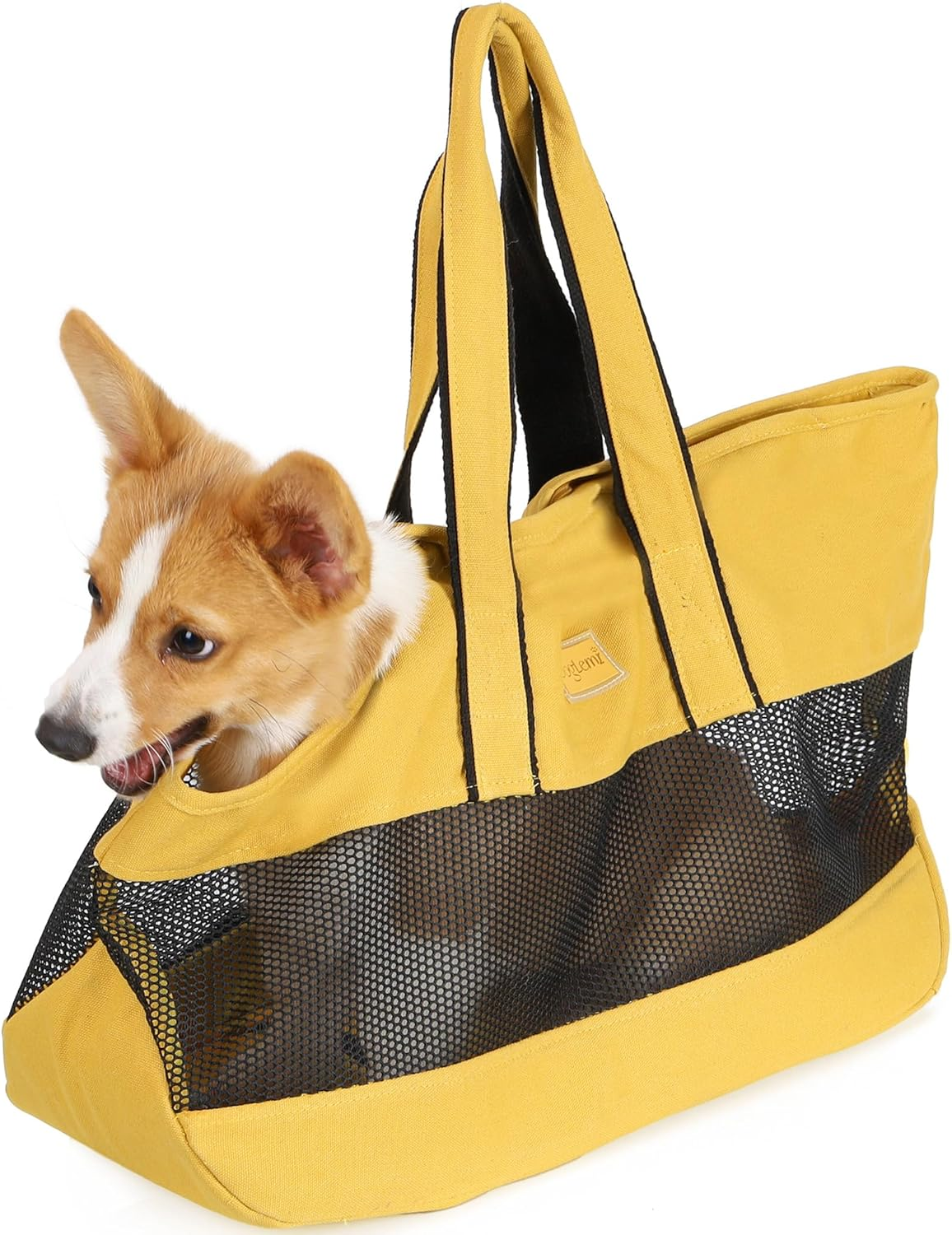 Small Pet Carrier Travel Sling Bag, Dog Purse, Cat Carrier Pet Handbag, Breathable Mesh Design with Window for Small Dogs and Cats, Portable Panoramic Pet Bag(Yellow)