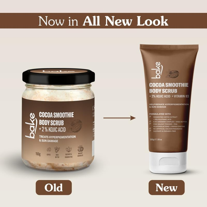 BAKE 2% Kojic Acid Coffee Smoothie Scrub Treatment (200G) with Niacinamide, Polyglutamic Acid & Ceramide Complex | for Pigmentation, Dark Spots & Tan Removal | Exfoliates & Brightens Underarms | For image number 1