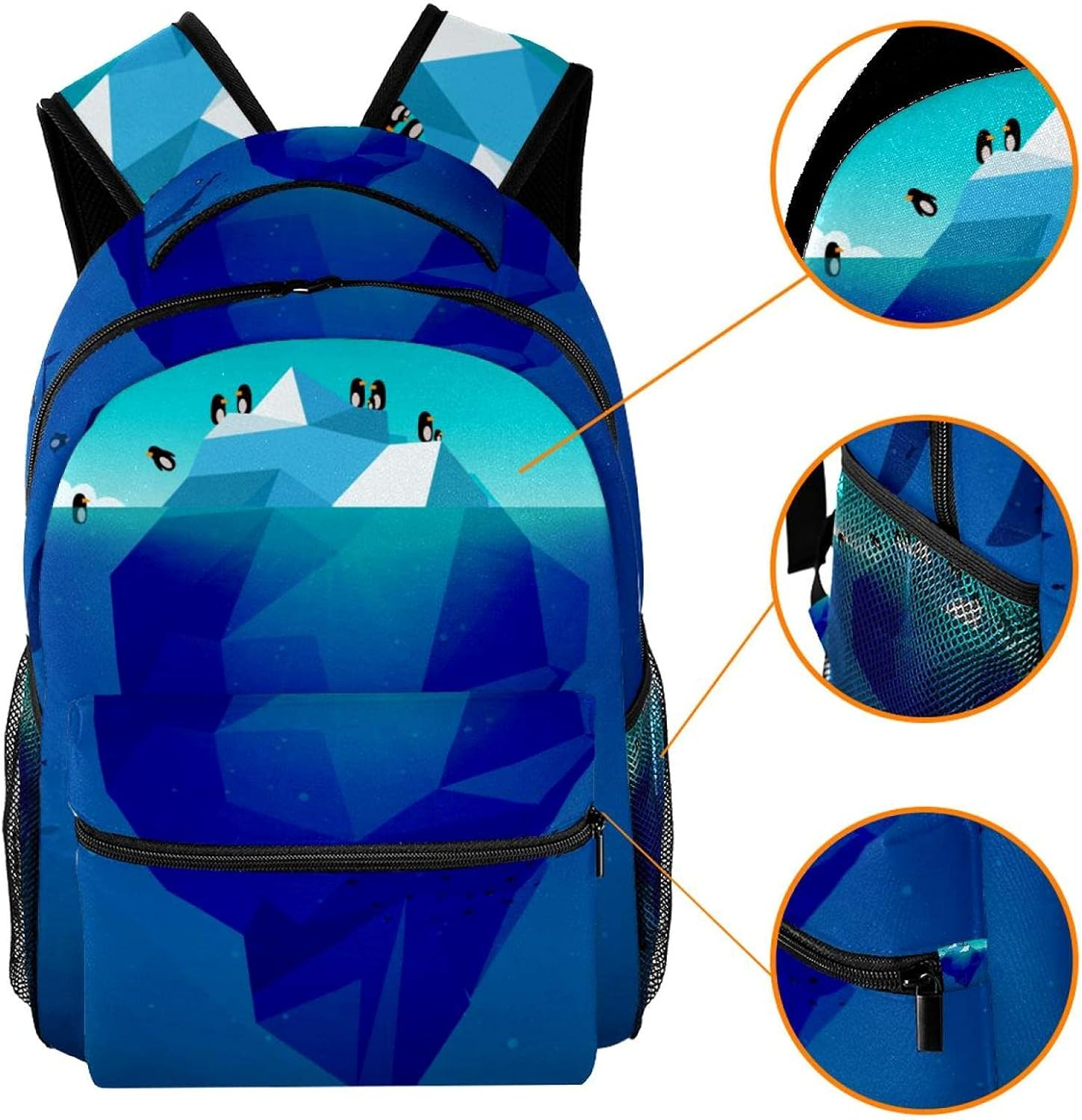 Iceberg Concept Backpack Students Shoulder Bags Travel Bag College School Tote Backpacks image number 4