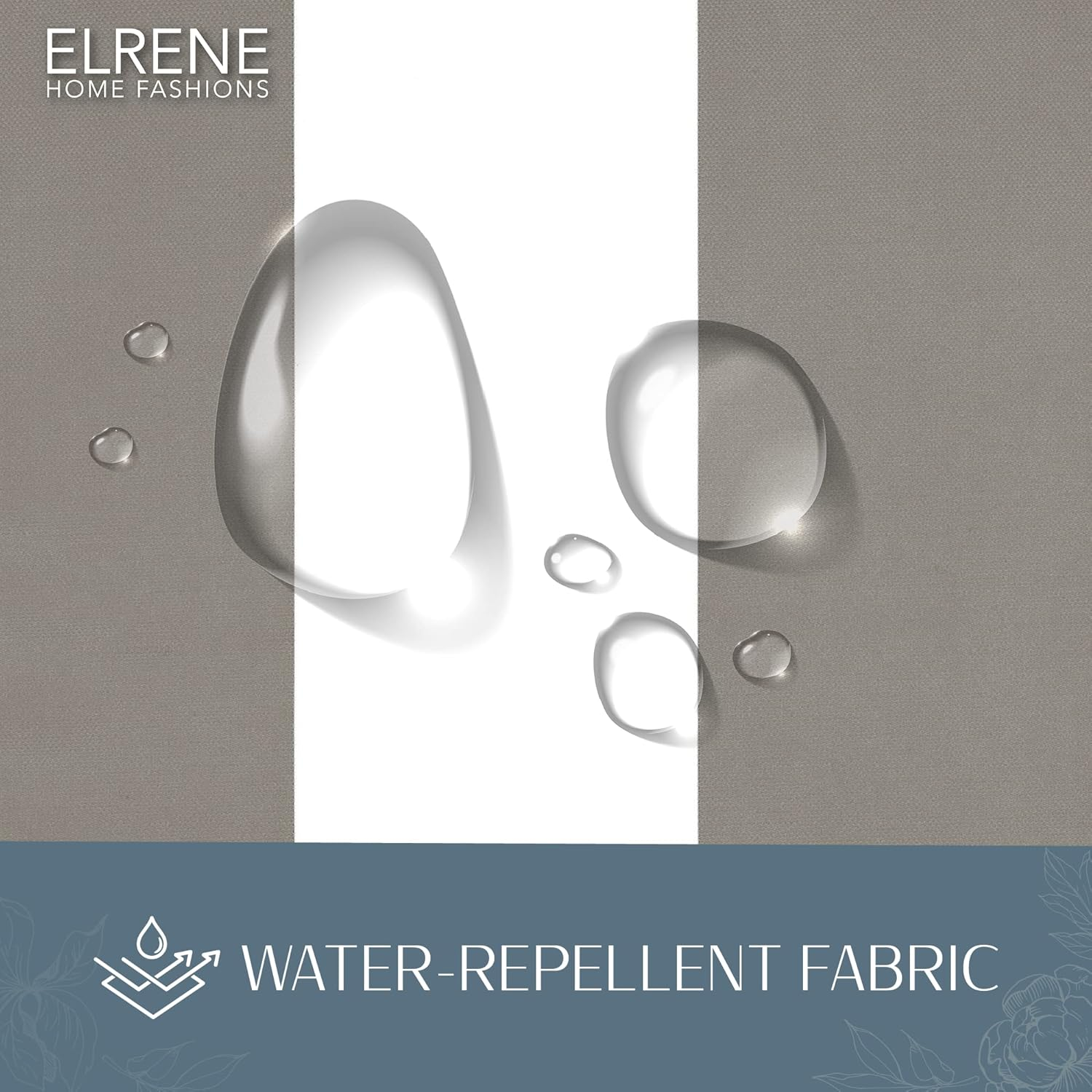 Elrene Home Fashions 026865874464 Indoor/Outdoor Tab Top Stripe Single Panel Window Curtain Drape, Gray, 50"X84" image number 4