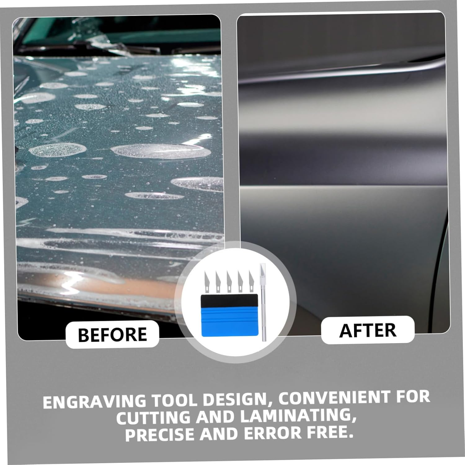 GLEAVI 1Set Car Wrapping Tool Kit Automotive Vinyl Application Squeegee Utility Cutter Blades for Window Tinting and Vinyl Wrap Projects