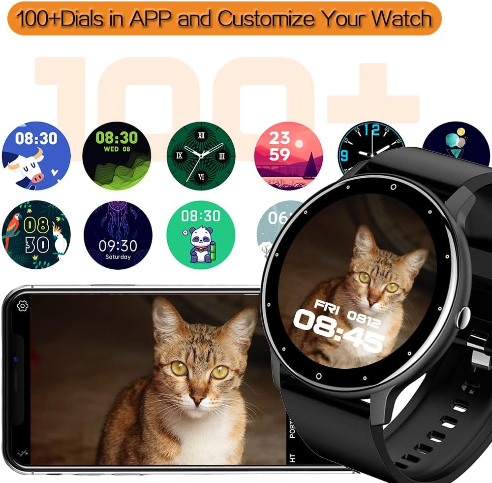 0.8Cm Ultra Thin Smart Watch Fitness Tracker Pedometer with Heart Rate, Blood Pressure, Blood Oxygen and Sleep Monitoring Functions, Support Message Synchronization, Multiple OSD Languages image number 1