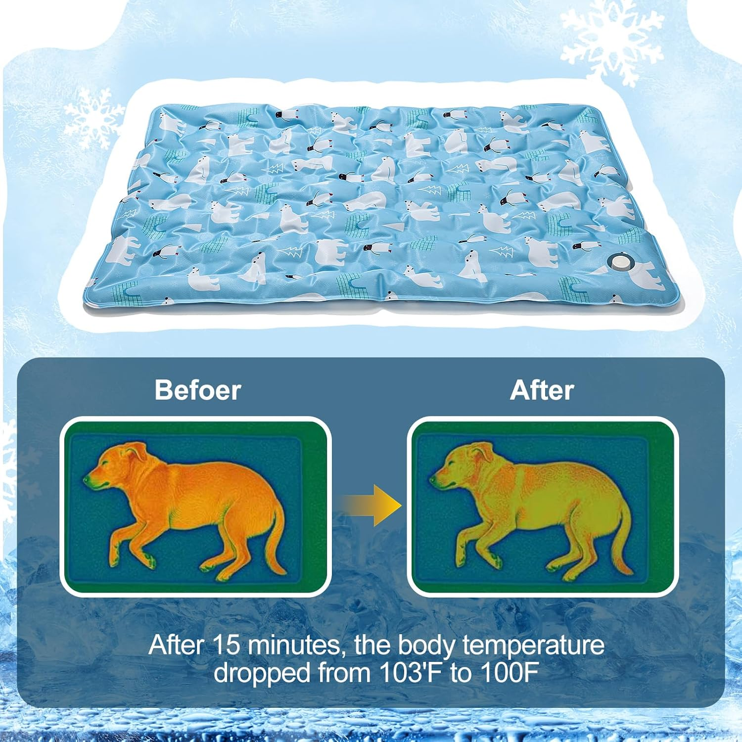 Minimighty Large Cooling Cat Bed Mat 60X90Cm, Waterproof Cooling Pad Mat for Cats Dogs, Cooling Pad for Pet Indoor Outdoor image number 4