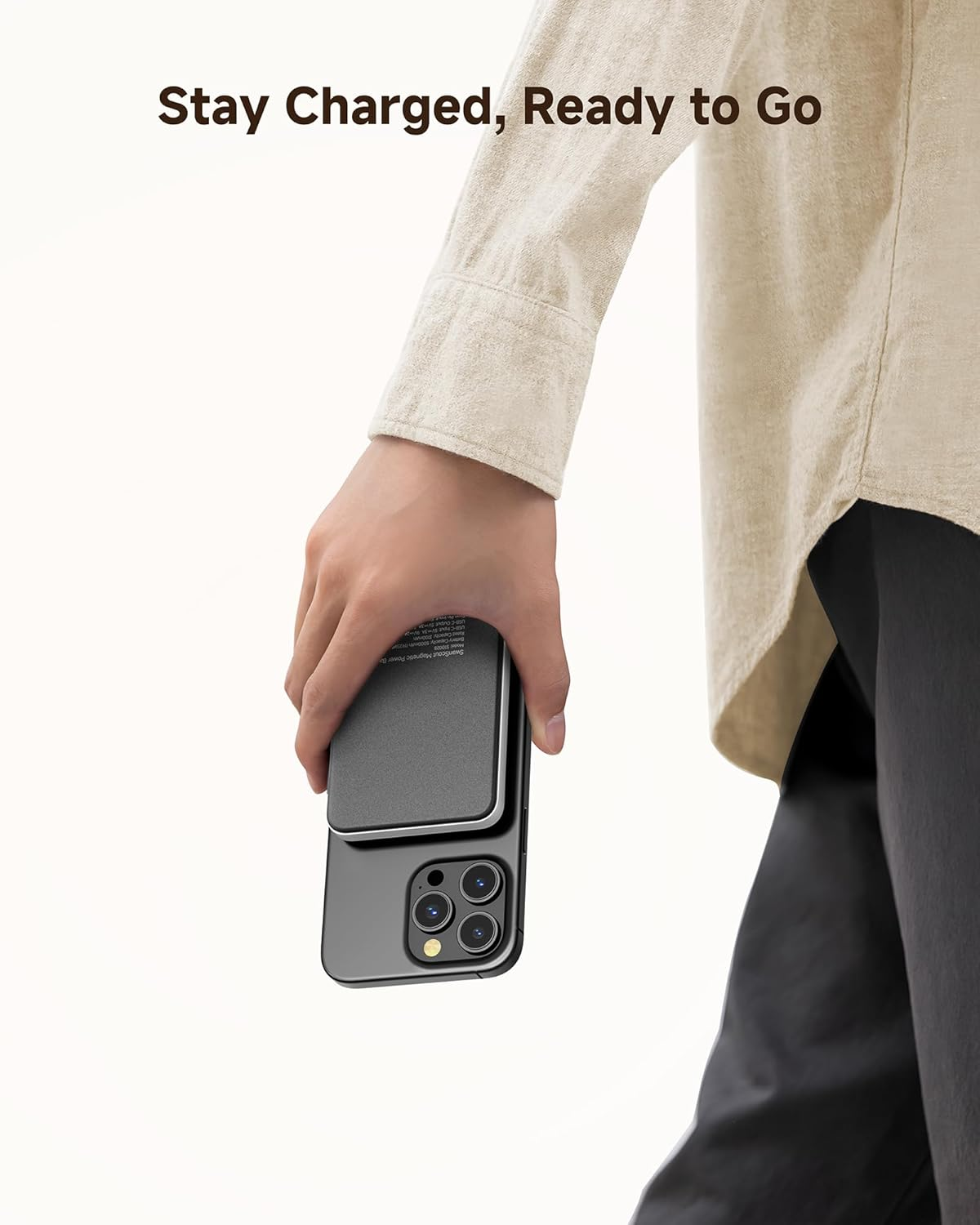 Swanscout Magnetic Wireless Charger, 3 in 1 Charging Station for Iphone Air/17/16/15/14/13/12 Series, 5000Mah Power Bank Compatible with Magsafe, Stand for Apple Watch/Airpods, 304M image number 1