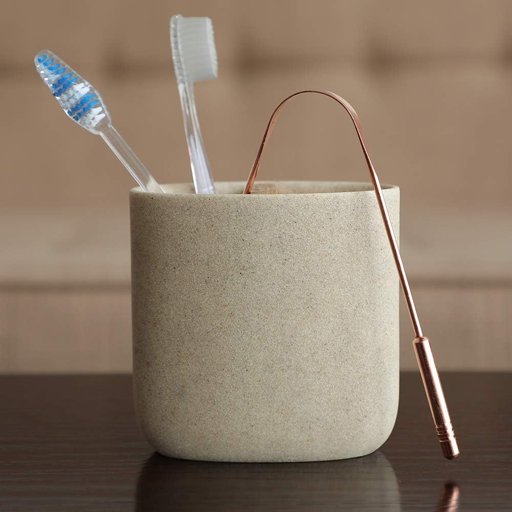 Healthandyoga(Tm) Qswipe Surgical Grade Tongue Cleaner Scraper - Bacteria Inhibiting, Non-Synthetic Grip - Sterilizable (Copper - 1-Pack) image number 2