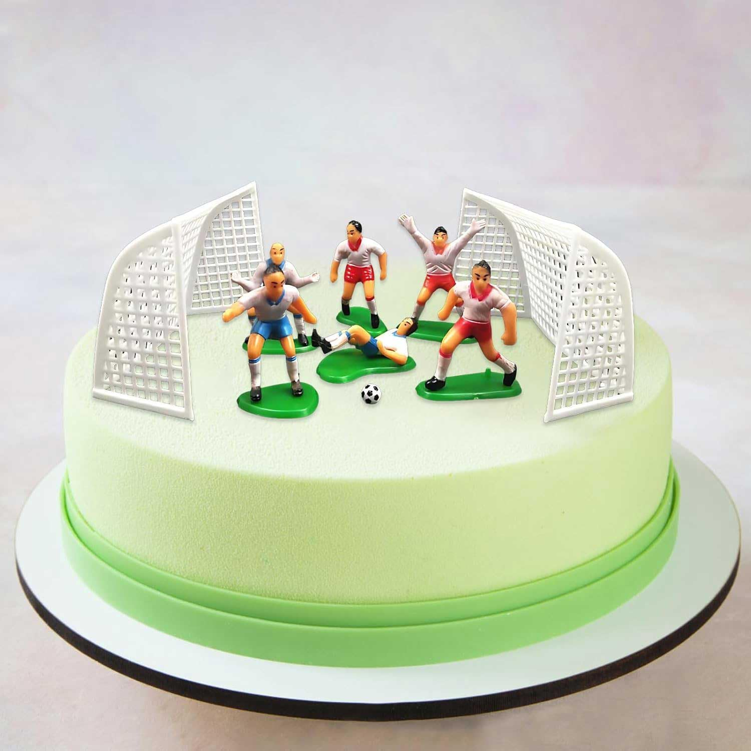 8 Pcs Soccer Cake Topper, Players Toys Football Decorations for Party Theme, Men Boy Birthday Cupcake Topper
