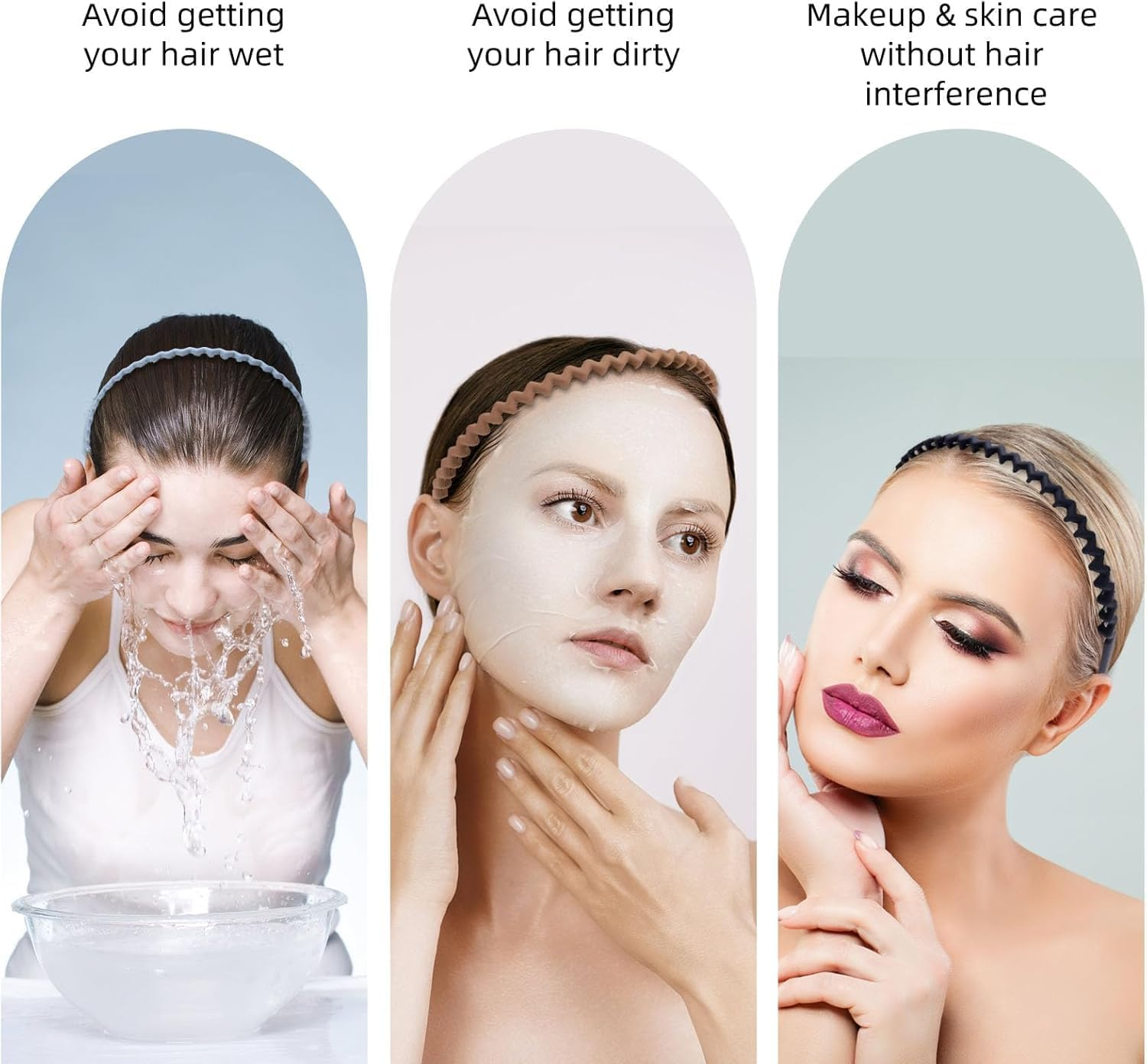 Plastic Headbands with Teeth Headbands, 10Pcs Thin Plastic Headbands with Teeth Thin Non-Slip Headband DIY Hair Bands ,Plastic Headbands with Teeth Skinny Headbands,Plastic Headbands Thin Hair Bands,Color B image number 1