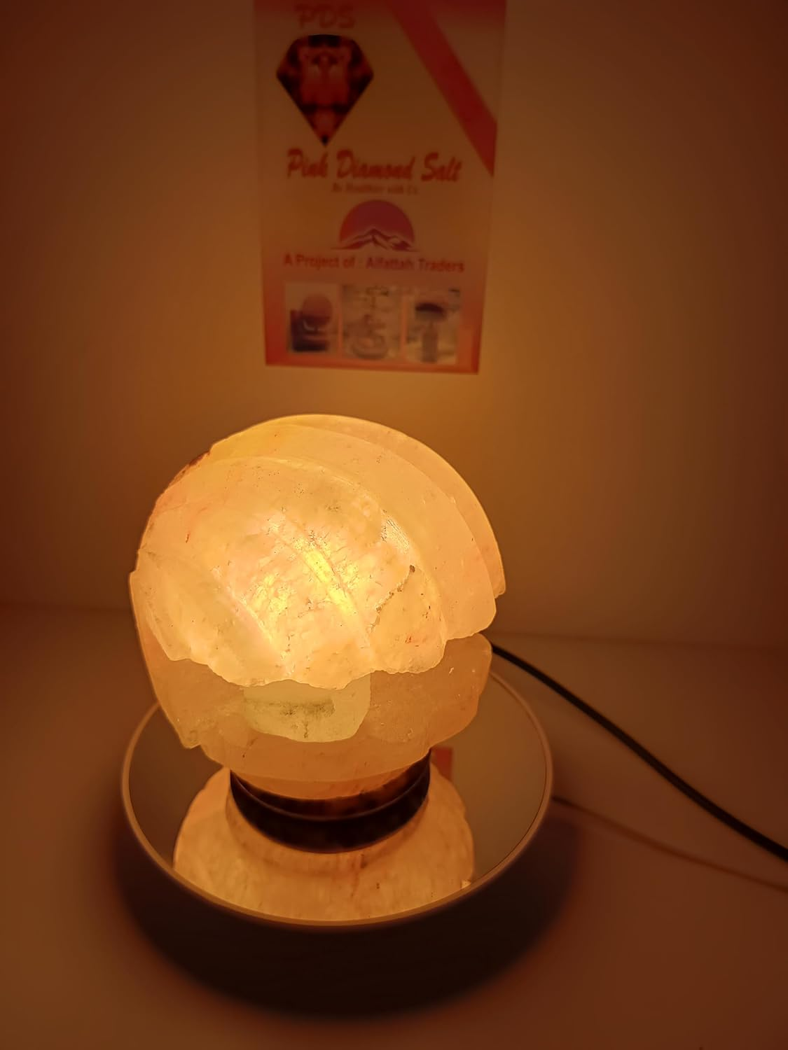 2-3 KG Premium Sea Shell Salt Lamp 100% Authentic, Handcrafted from the Foothills of the Himalayas Beautifully Hand Craft Sea Shell Comes with Complete Electric Fitting image number 6