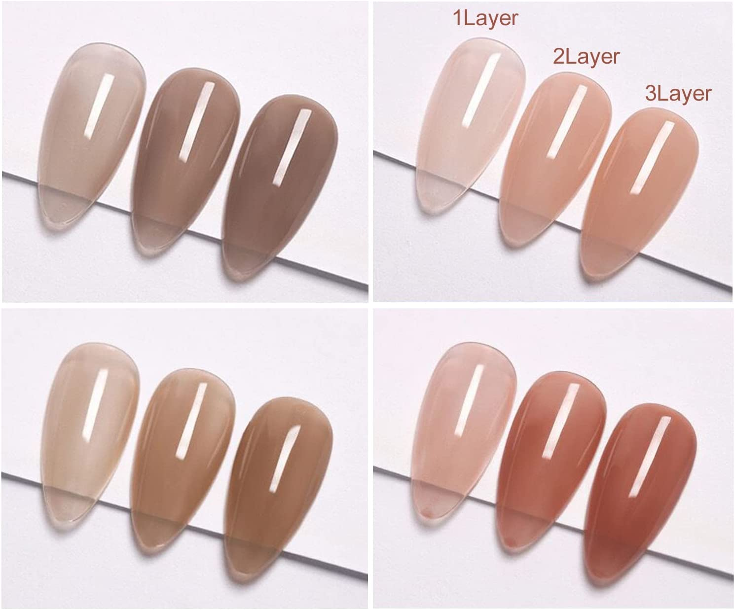 Vishine 12Pcs Sheer Pink Nude Jelly Gel Nail Polish Set Neutral Skin Tone Color Gel Kit Soak off UV LED Nail Polish Translucent Stone Varnish Nail Gel 8Ml