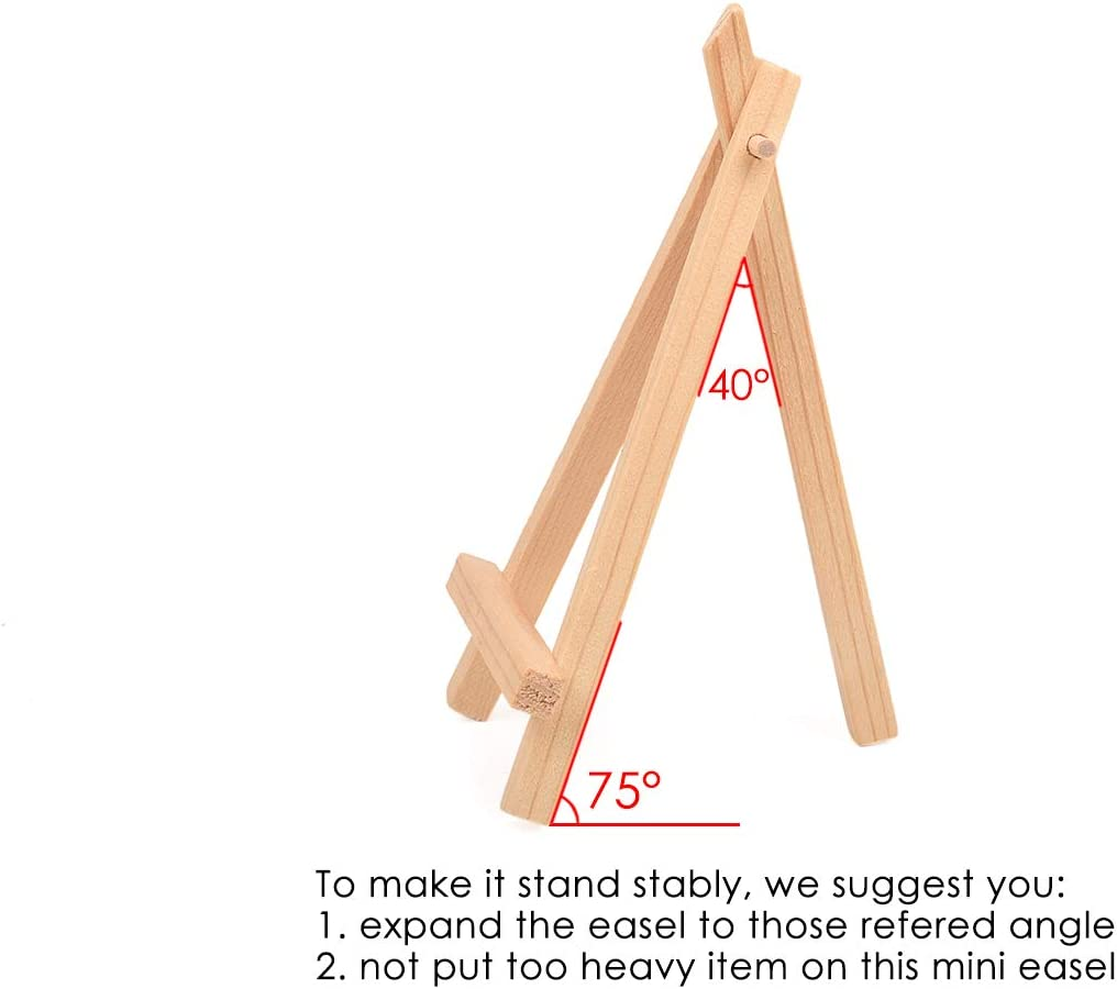[Mini 6 Inch] Wood Easel 12 Pieces Desk Display Easel Stand for Paintings Cards Photos