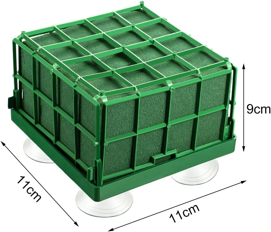 2 Pcs Square Flower Foam Cage Florist Foam Floral Foam Cage Floral Foam Stand Flower Foam Box with Suction Cup for Wedding Decoration Table Centerpiece Arrangement for Flowers image number 5