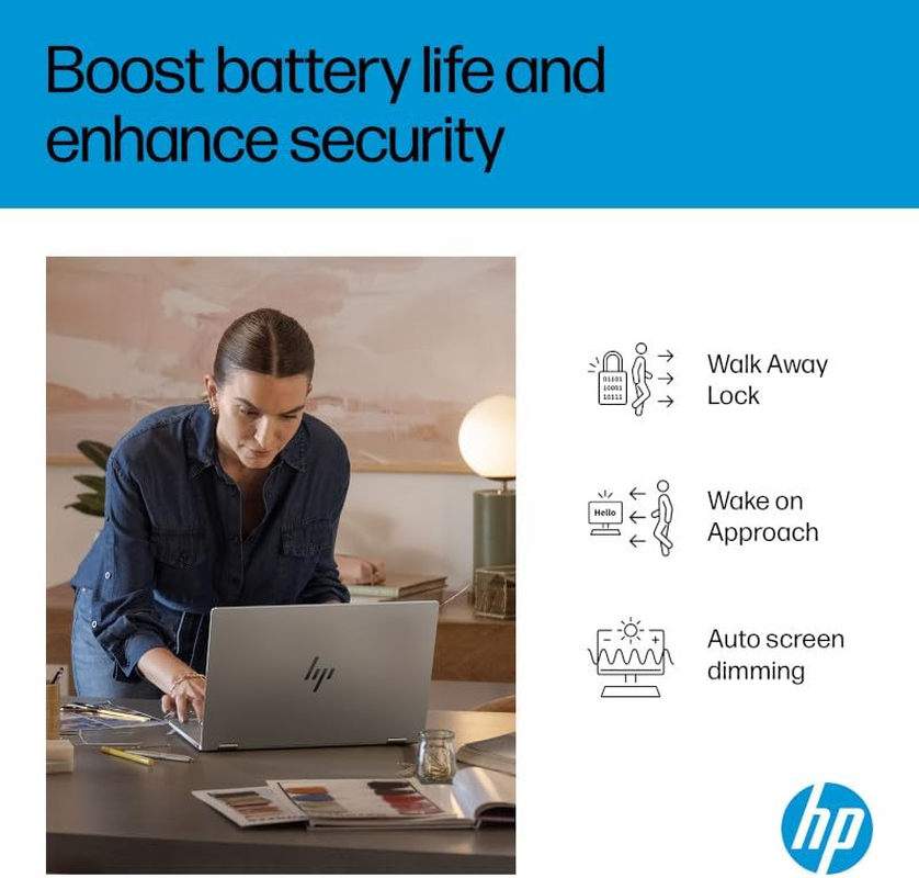 HP Omnibook X Flip AI Laptop, 16'' 3K OLED Touch Display, Built-In AI, Intel Core Ultra 7 258V Processor, 32GB RAM, 1TB SSD, Intel Graphics, Windows 11 Home, Convertible, Silver, BD5Q7PA image number 4