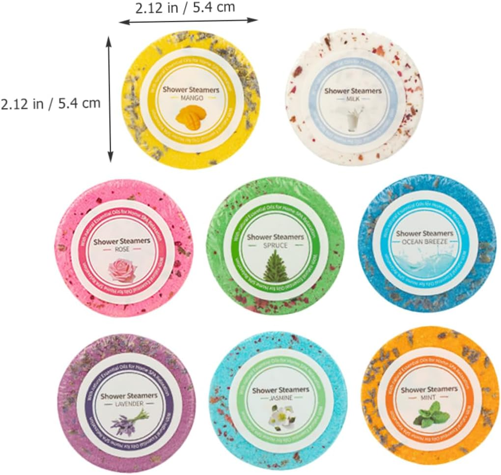 8Pcs Essential Oil Shower Tablets Dried Flowers Nourishing Skin Soothing Aroma Bath Salt Tablets for Home Bathing Self Care image number 3
