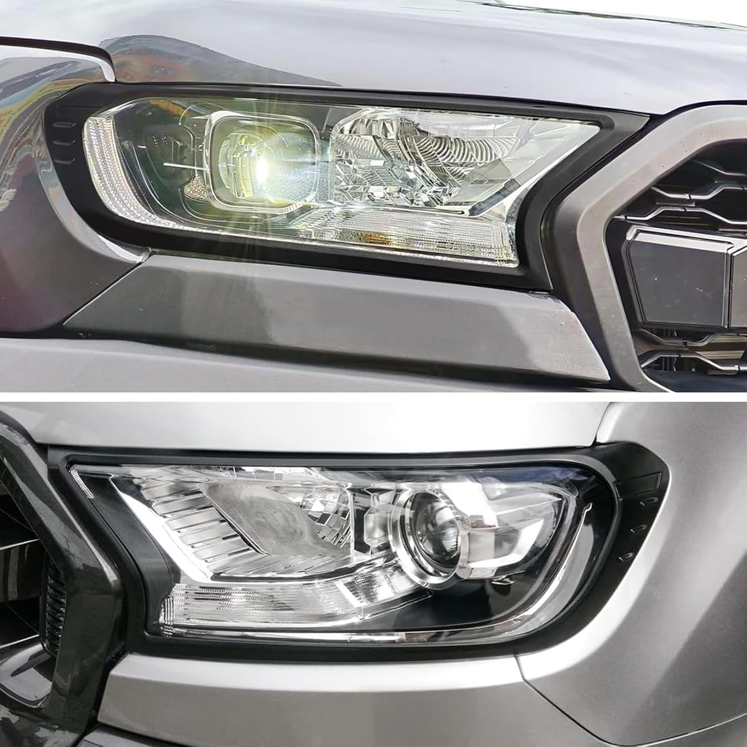 SUERAUTO4X4 for Ford Ranger Accessories PX2 PX3 2015-2022 Headlight Cover Trim, Front Head Light Lamp Surround Frame Trims Guard Protector Car Exterior, Matte Black Pair image number 4