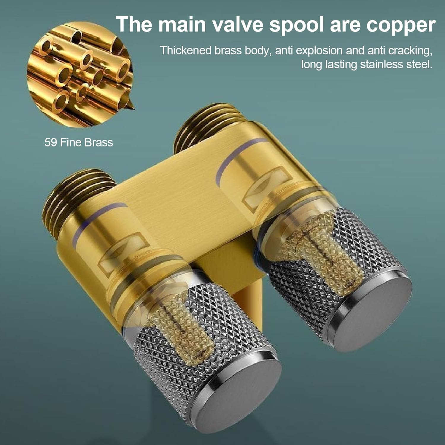 Dual Switch Water Valve, G1/2In 1 in 2 Out Dual Switch Valve, Dual Control Valve for Feminine Wash Pet Shower Muslim Shower Cloth Diaper Sprayer Toilet Sprayer, Washing Machine image number 6