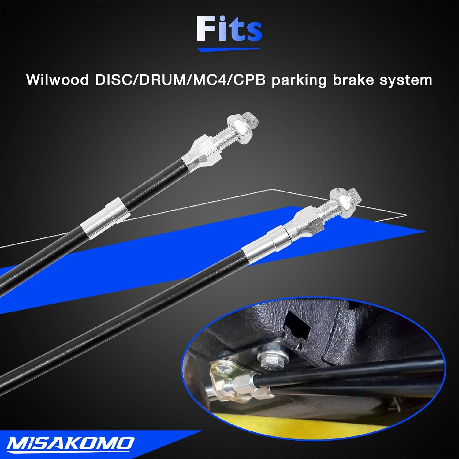 330-9371 Parking Brake Cable Universal Adjustable Emergency Parking Brake Cable Kit Fits for Wilwood Brake System Includes Mounting Hardware Replace # 330-9371 140-14415-R