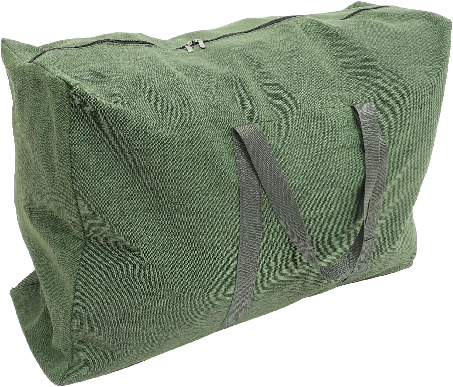 YARNOW Large Olive Green Canvas Travel Duffle Bag Zipper Heavy Duty Big Capacity Moving Luggage Tote for Clothes Bedding Storage and Hand Carry Random Color image number 3