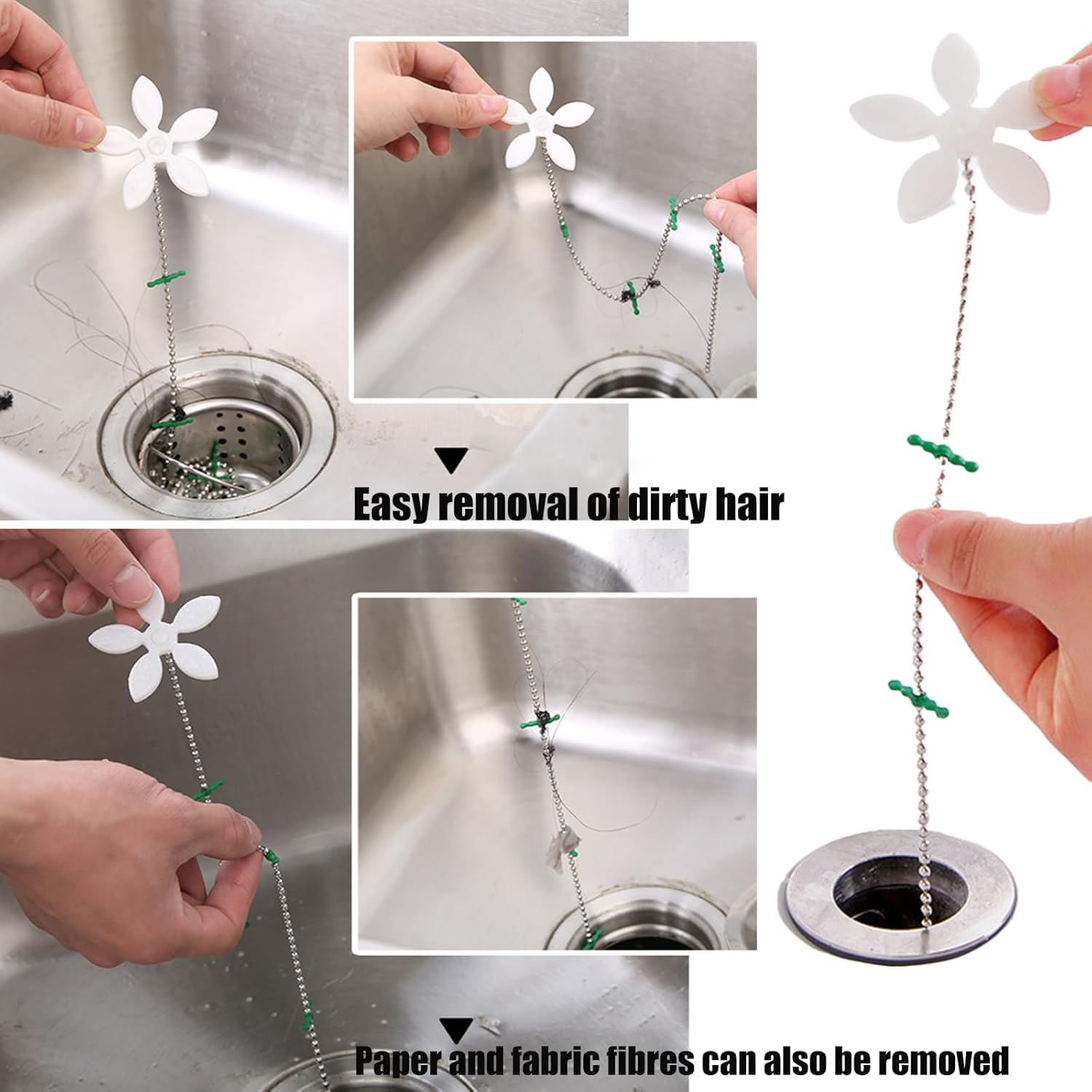 10 Pieces Drain Hair Catcher Flower Cleaning Tool Shower Drain Strainer Bathroom Drain Strainer Hair Catcher Kitchen Cleaning Tool Drain Hair Remover Removal Tool image number 3