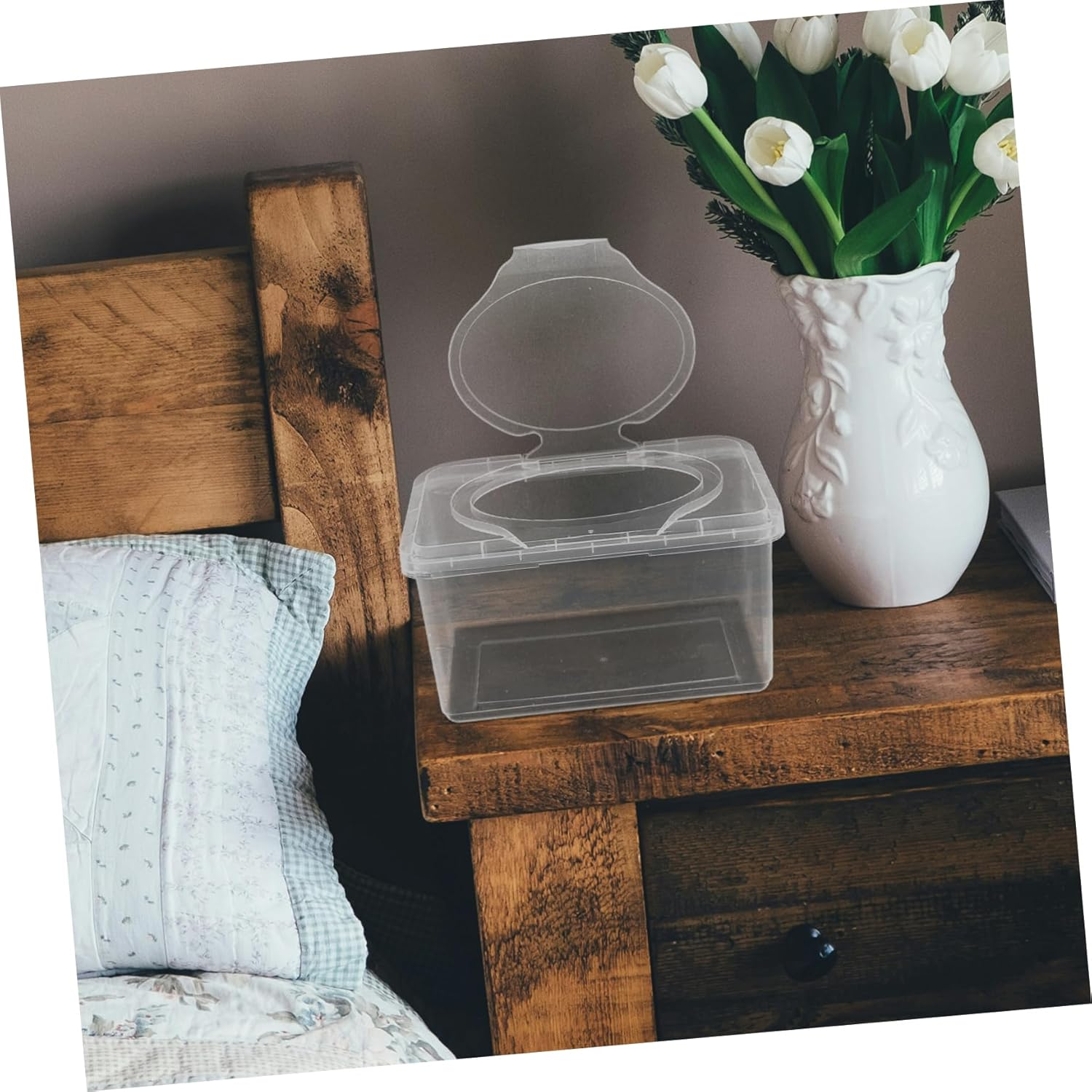 2Pcs Wipes Dispenser Portable Tissue Box for Car Bathroom and Outdoor Use Moisture Design for Easy Access image number 5