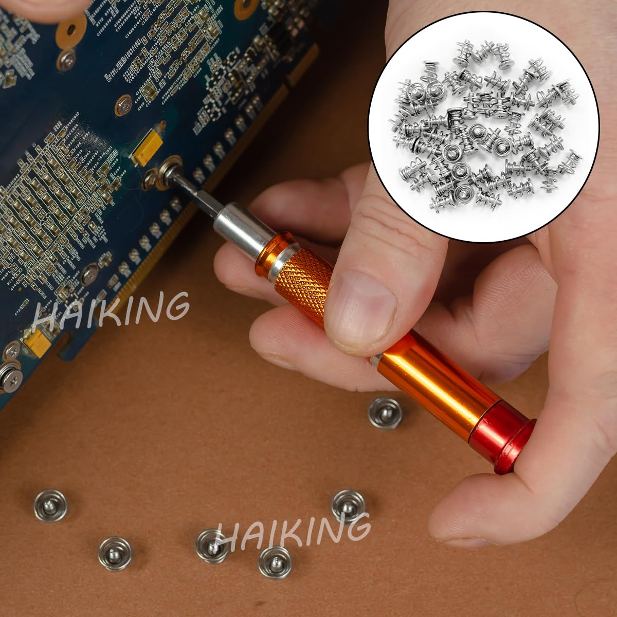 HAIKING Springs Graphics Card Screw, 50 Pcs GPU Graphics Card Back Plate Heatsink Screws for Computer (M2 X 8Mm)