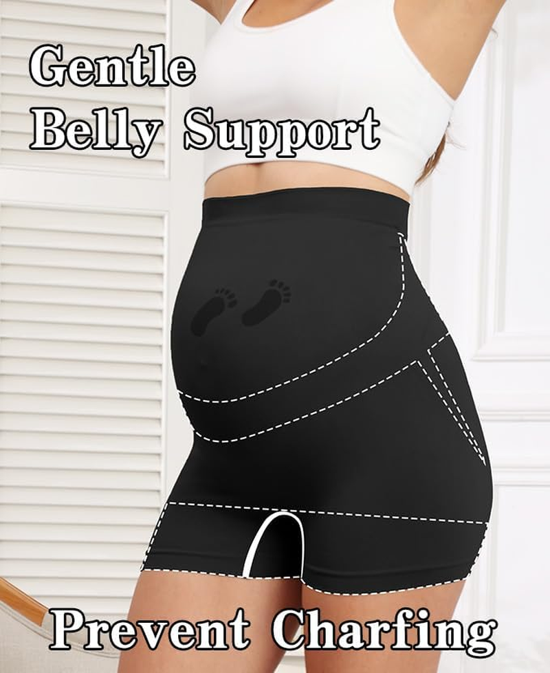Maternity Shapewear Seamless Underwear over Bump Pregnancy Shorts High Waist Panties under Dress Belly Support image number 5