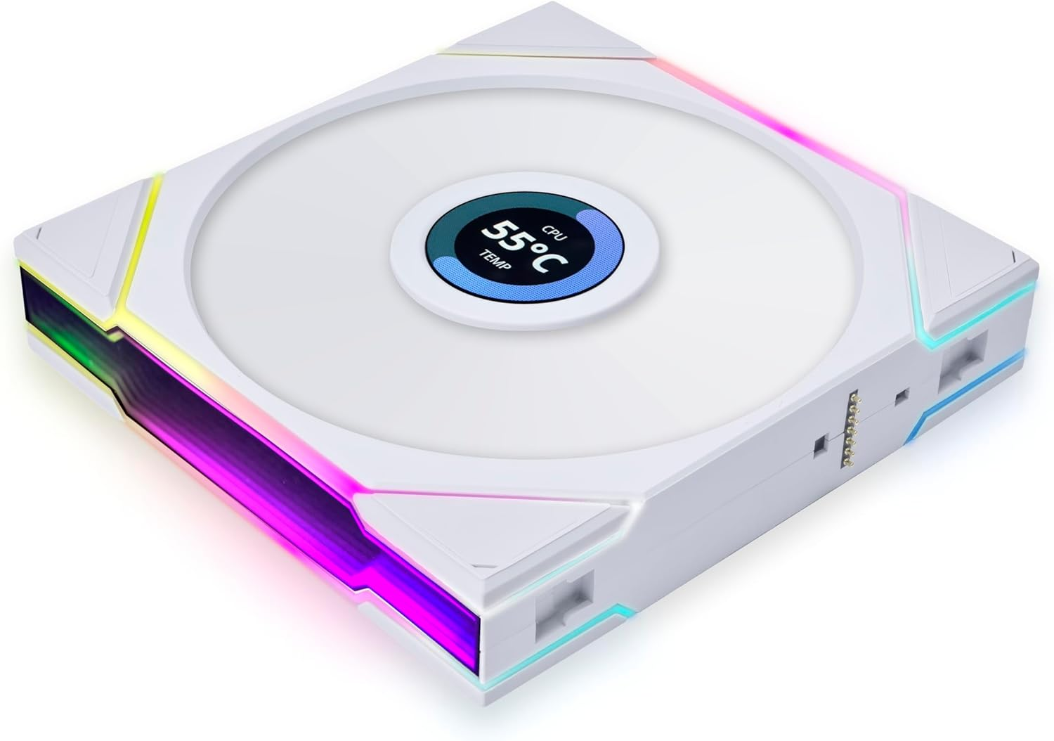 Lian Li TLLCD140-1W UNI Fan TL LCD 120 Mm 1900RPM Computer Case Triple Fans with 1.6-Inch LCD Screen, White image number 3