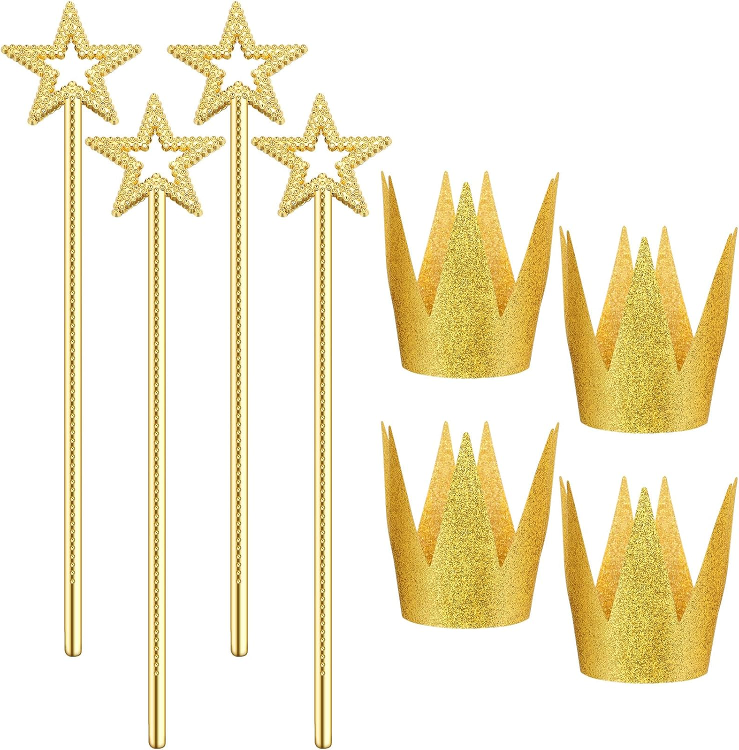 ZCYSRLQIN Gold Star Wand Fairy Wand and Gold Birthday Crown