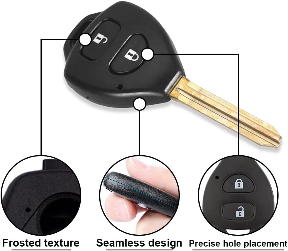 2 Button Remote Key Fob Shell Case Replacement Cover Make for Toyota Hiace Hilux Rav4 Corolla Yaris