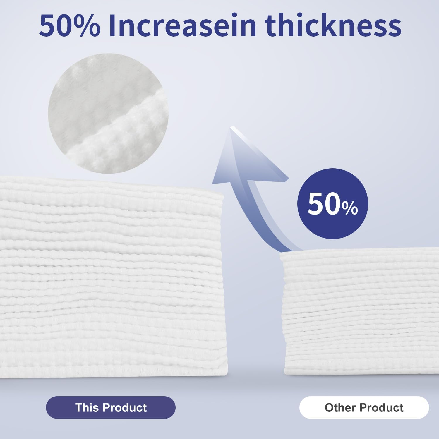 Cotton Face Towels, Extra Thick Soft Dry Wipes for Cleansing, Lint-Free Facial Tissue, Makeup Removing (Purple, 2 Pack) image number 2