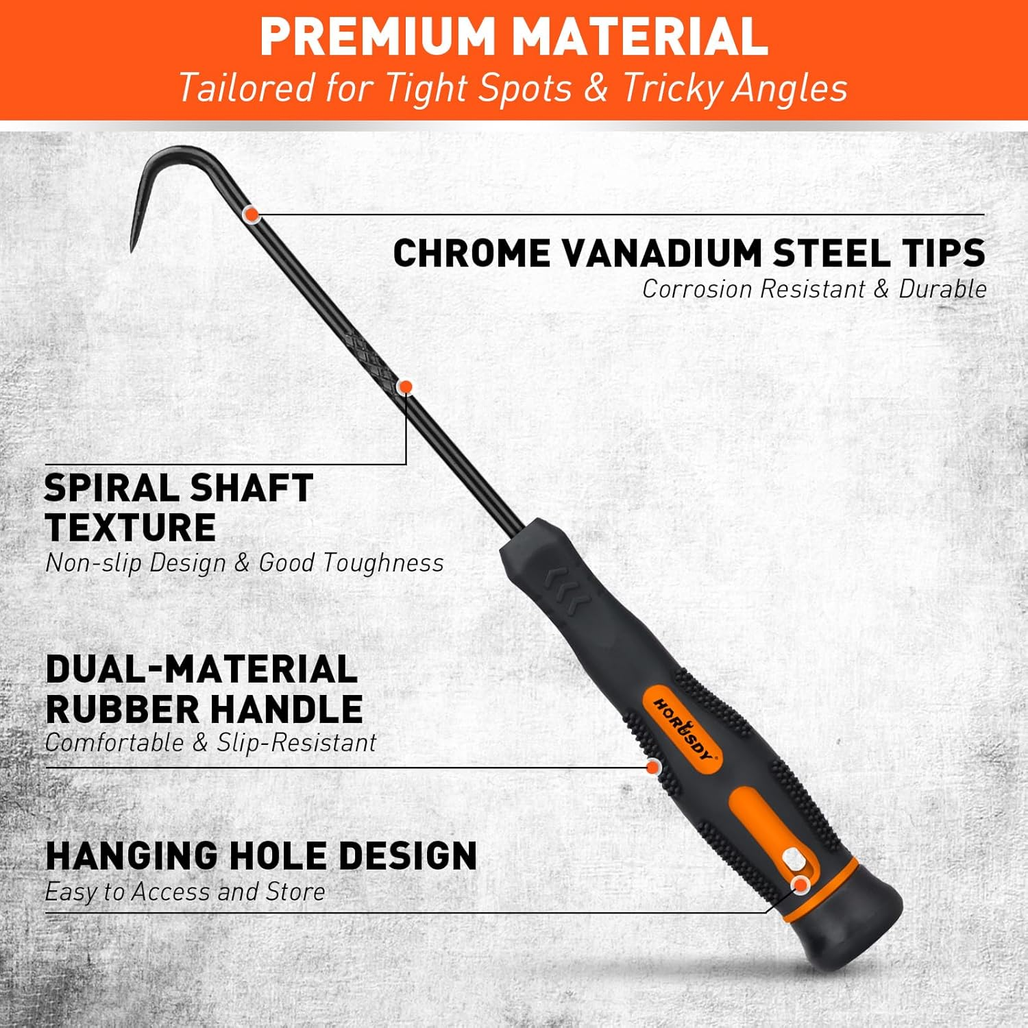 HORUSDY 12-Piece Precision Hook and Pick Set,Automotive Pick Set, Car Auto Oil Seal/O-Ring Seal Gasket Pick, Precision Hooks Puller Remover image number 1
