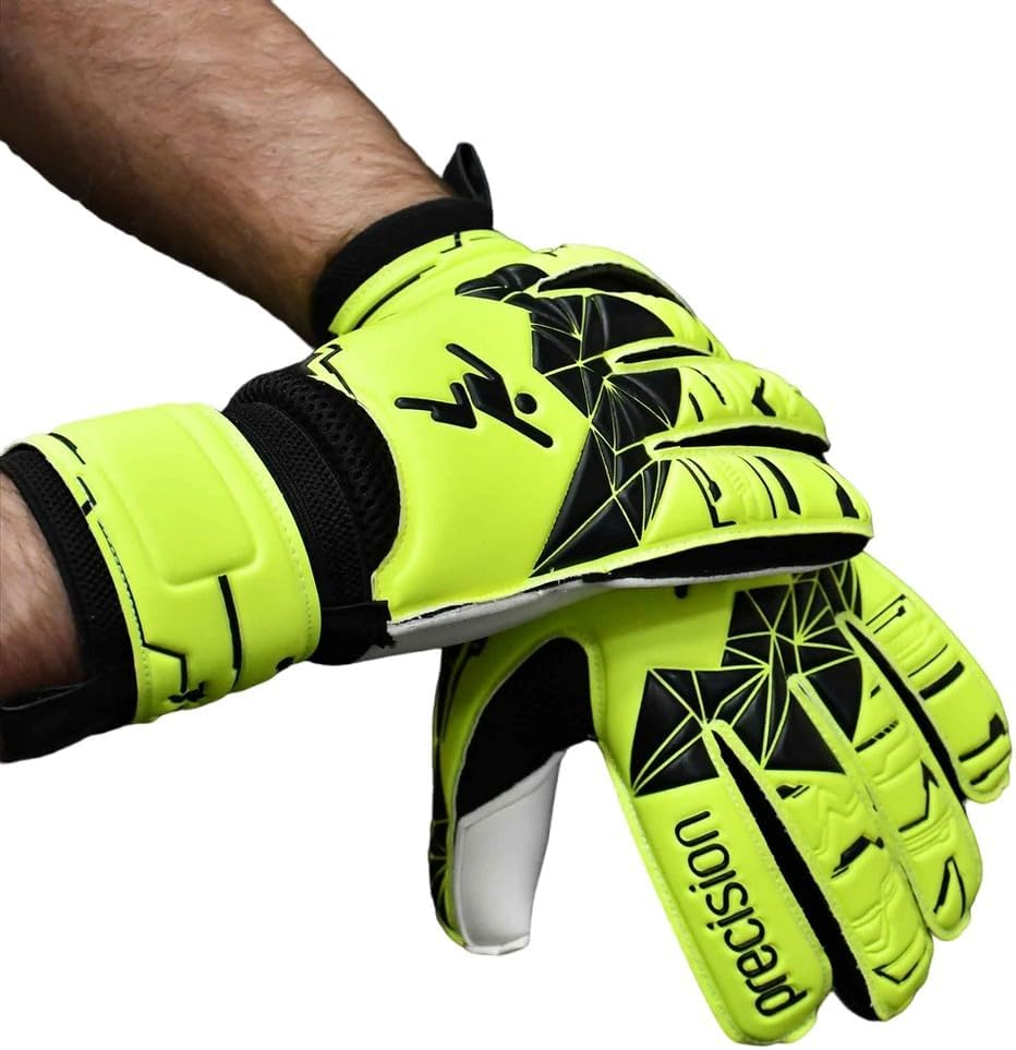 Precision Childrens/Kids Fusion X Goalkeeper Gloves (UK Size: 6) (White/Neon Green/Black)