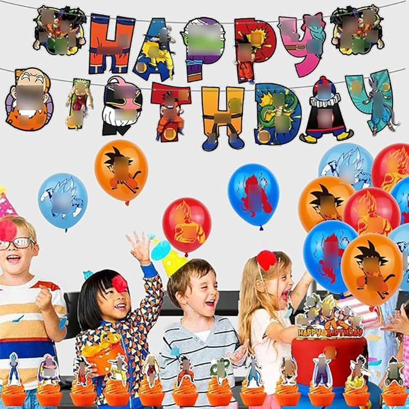 Birthday Decoration Birthday Decorations Party Supplies Birthday Balloons Dragonball Balloons Birthday Goku Cake Topper Birthday Banners image number 2