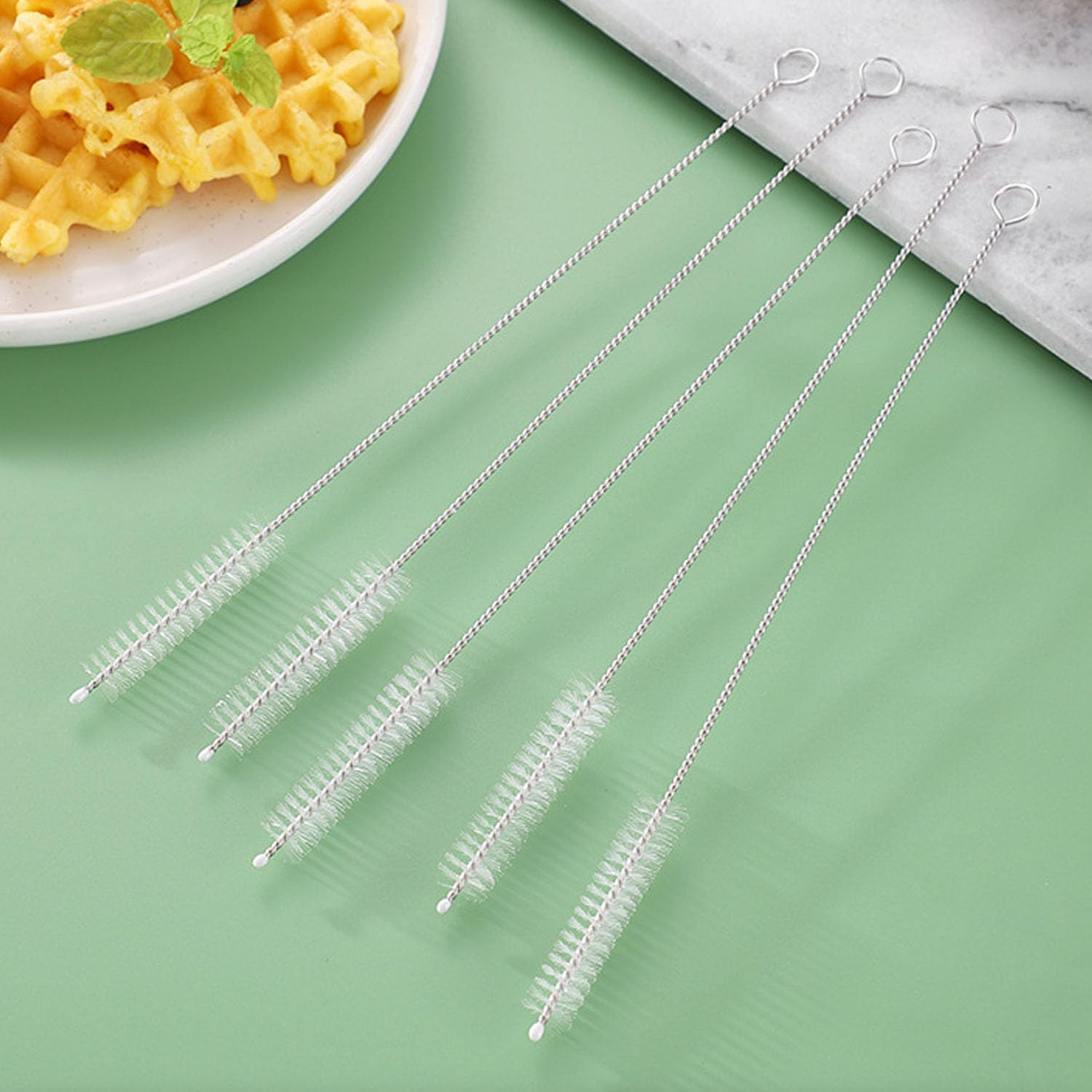 Straw Cleaner Brush 10 PCS, with Stainless Steel Handlewater, Reusable Cleaning Brushes for Kitchen Accessories image number 1