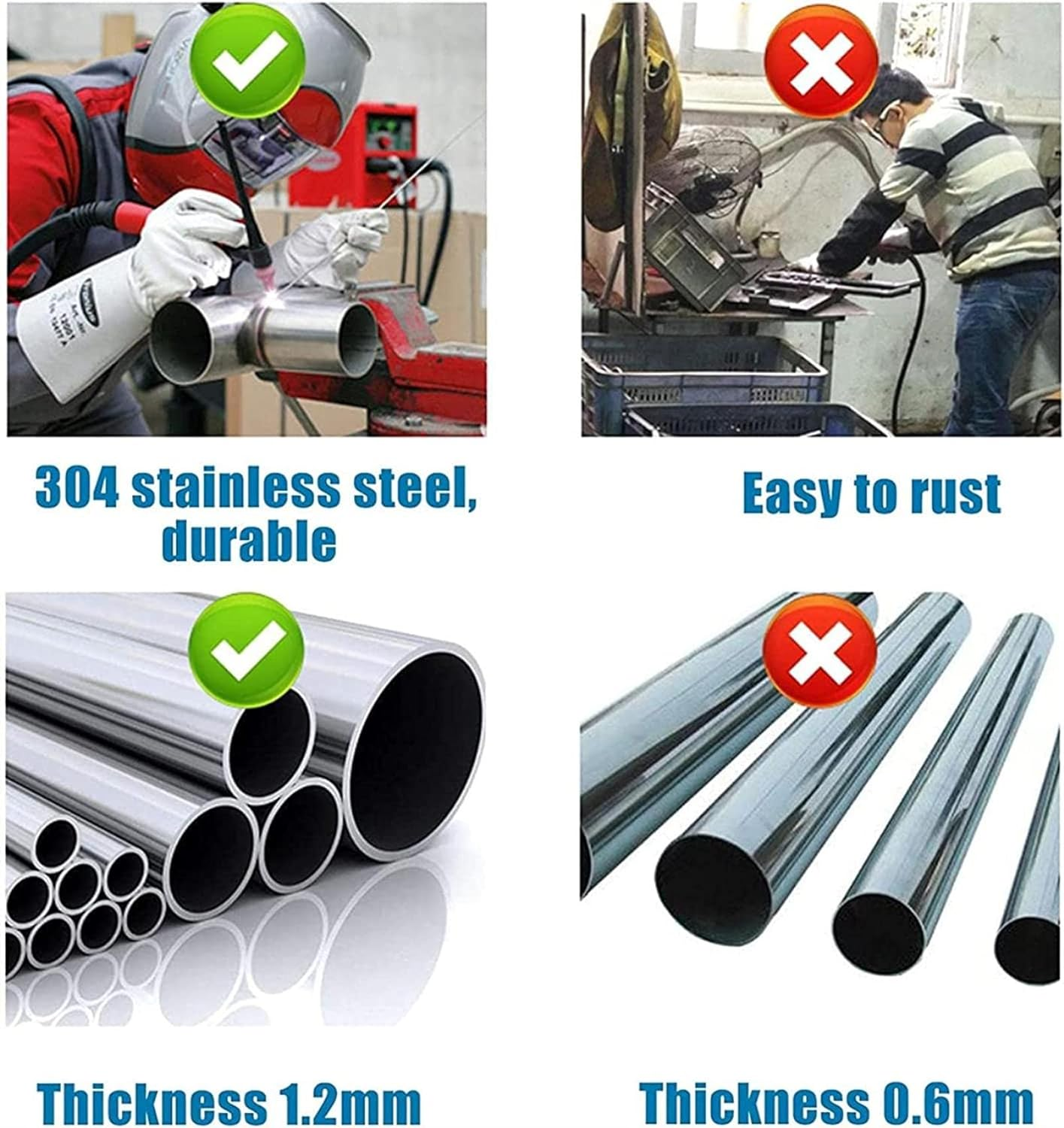 304 Stainless Steel Pool Rail with 4Ft Blue Grip Cover - Swimming Pool Handrail for Steps and Stairs - Complete Mounting Accessories Included image number 5