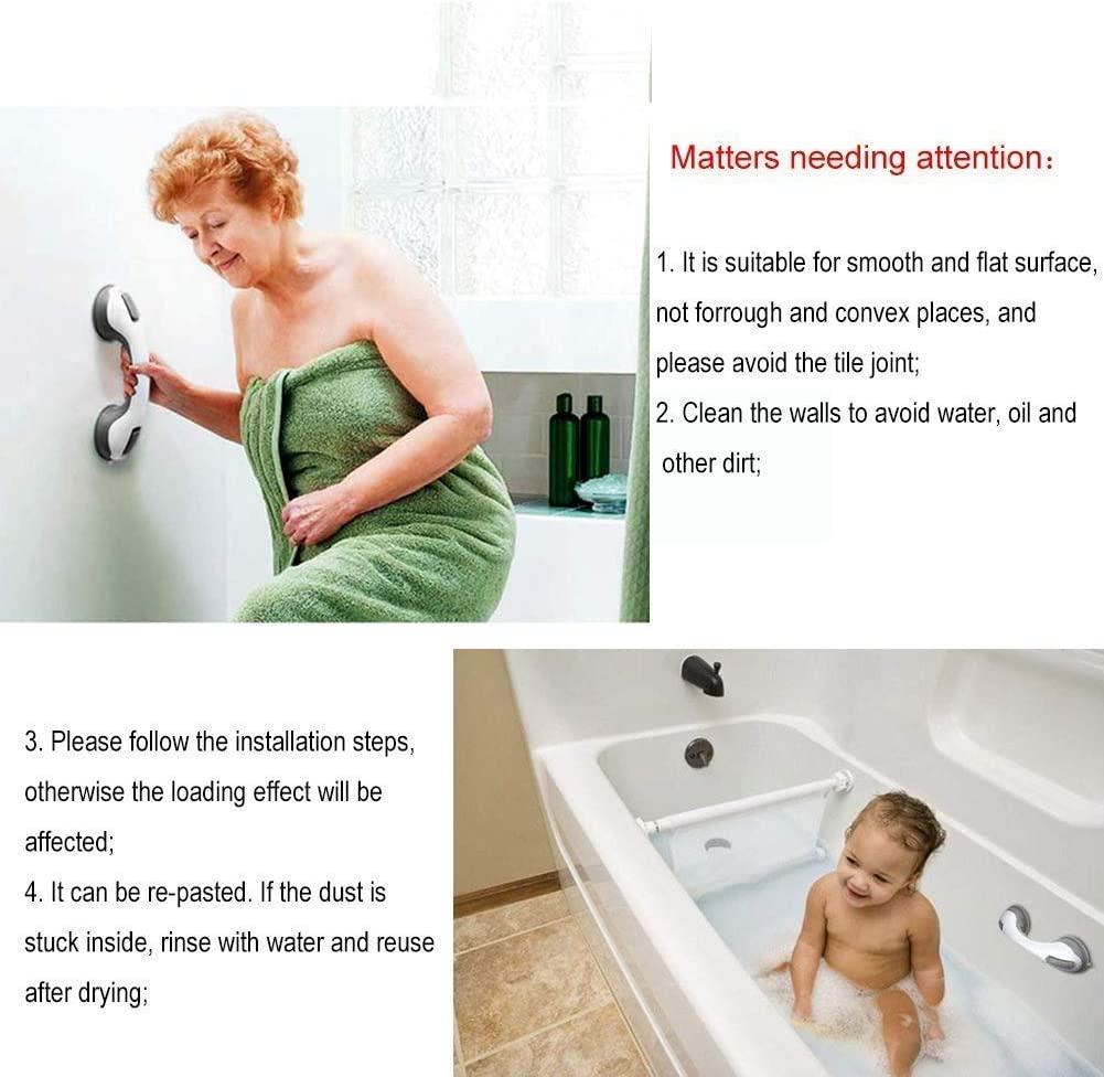 Reddreamer Suction Grab Bar, Portable Shower Suction Handle Bar Support Safety Grip Grab Bathtub Handle with Strong Hold Suction Cup Fitting and Rapid Release for Bathroom, Children and Elderly