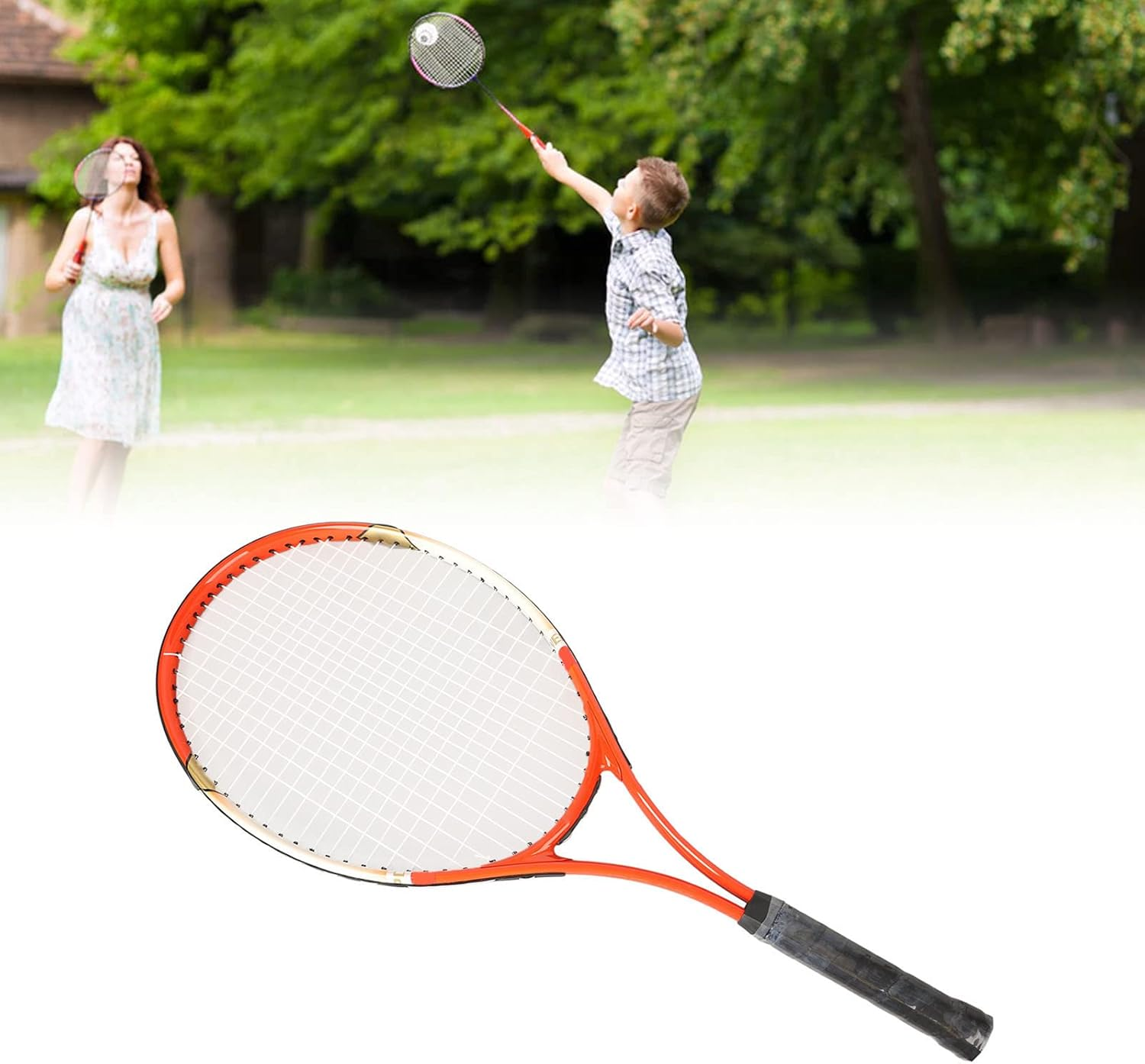 Tennis Racquet, Adult Tennis Racket Easy Usage Lightweight 27In Protective with Storage Bag for Training (Red) image number 3