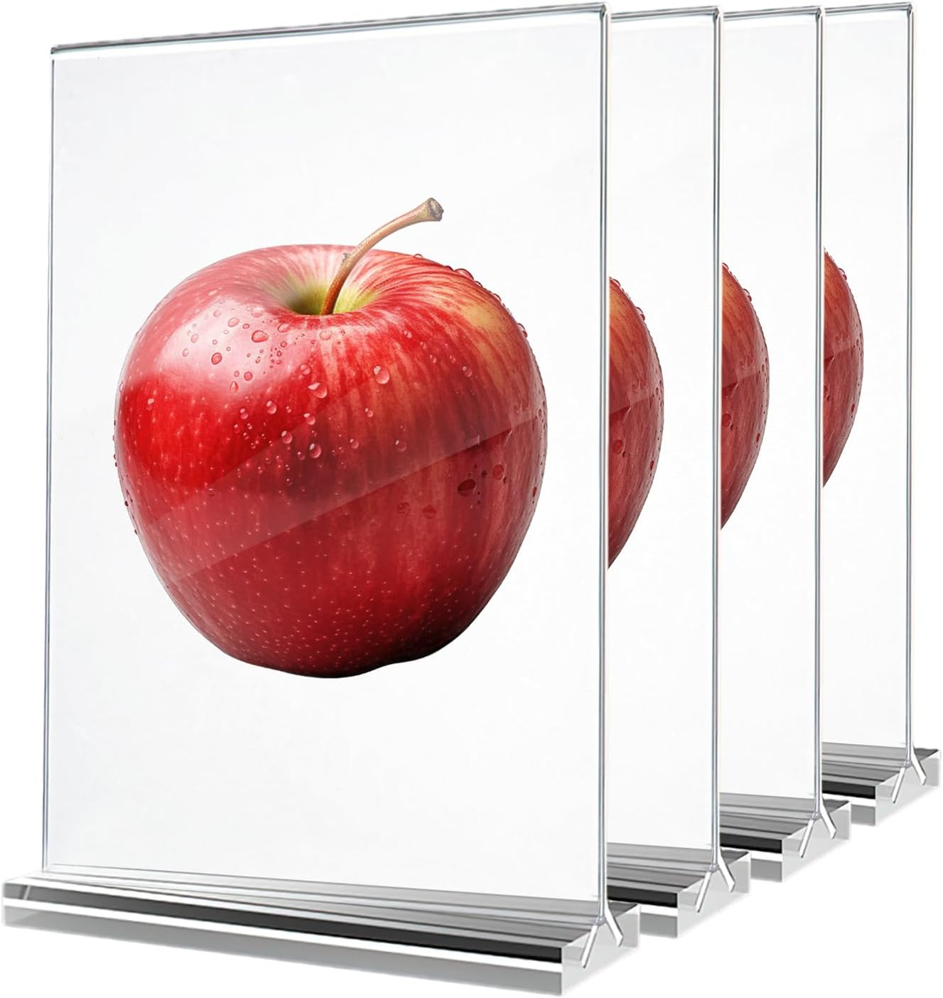 4 Pack Acrylic Sign Holder A4 Size, Double Sided Display Clear Tabletop Plastic Sign Holder, for Wedding Reception, Menu, Party Decoration, Picture Frames image number 3