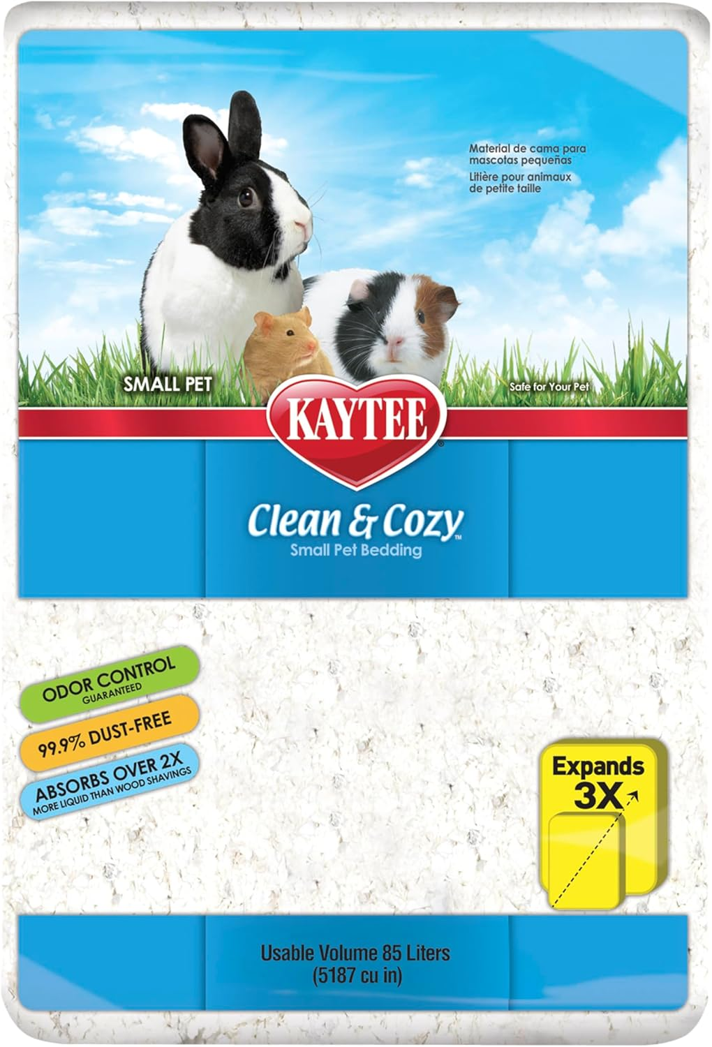 Kaytee Clean & Cozy White Bedding, 12.3 Liter - White, 49.2L