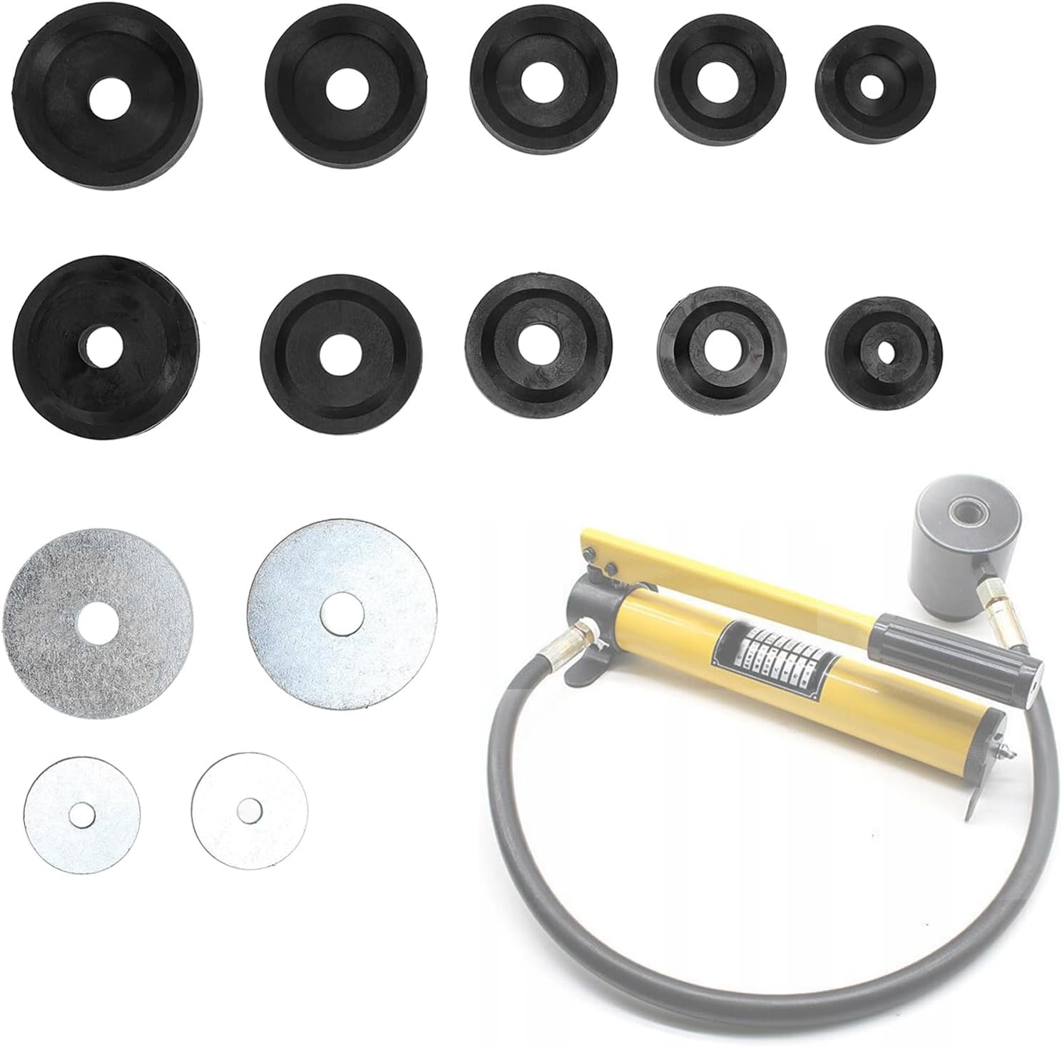 Sheet Metal Dimple Die Set, Versatile Sheet Metal Hole Dimple Die Wear Resistant with Backing Discs for Hydraulic Punch Driver image number 2