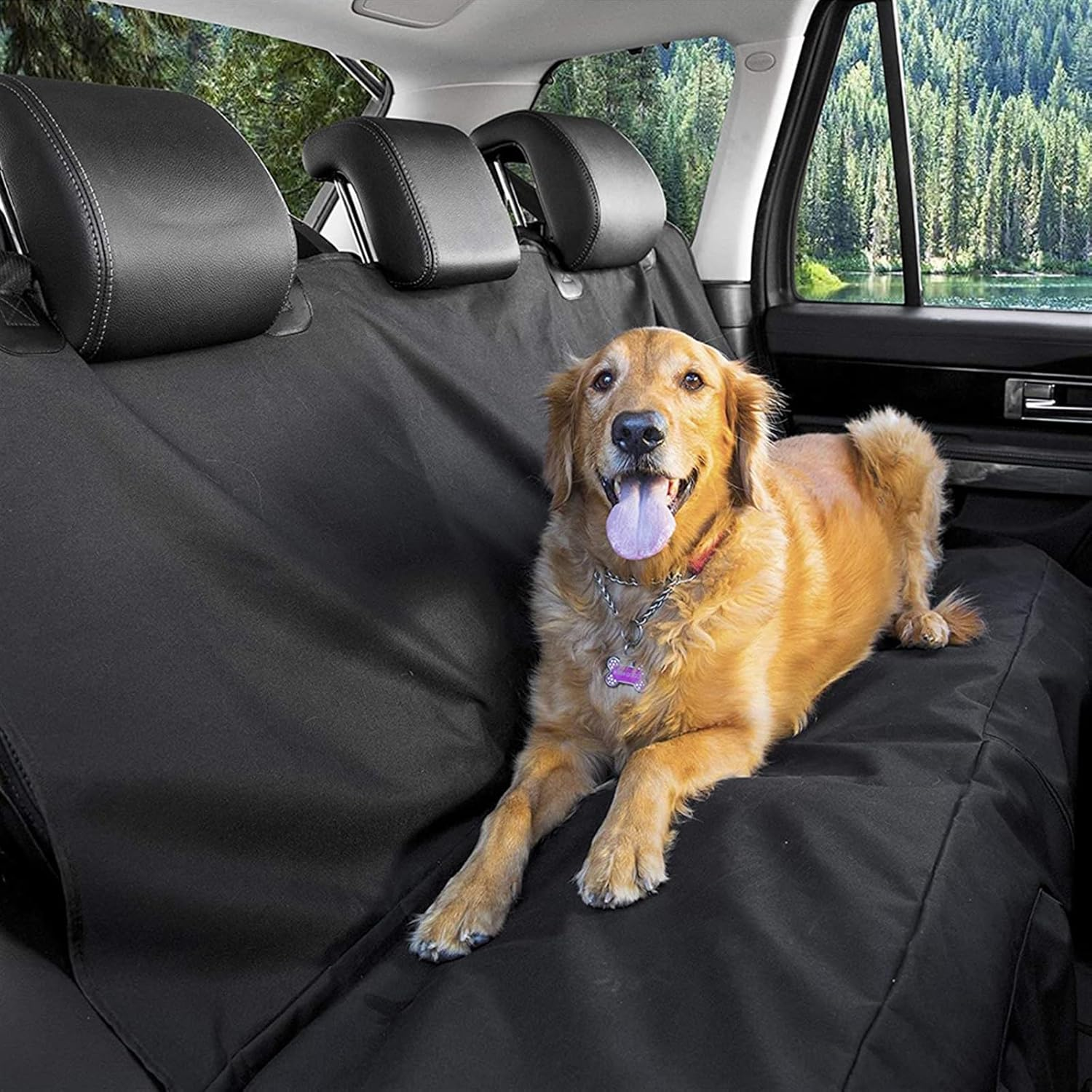 Dog Car Seat Cover Pet Basket Mat Cat Hammock Travel Trunk Car Back Seat for Dog Safety Mat Pet Transport Dog Hammock(Color:Black) image number 5
