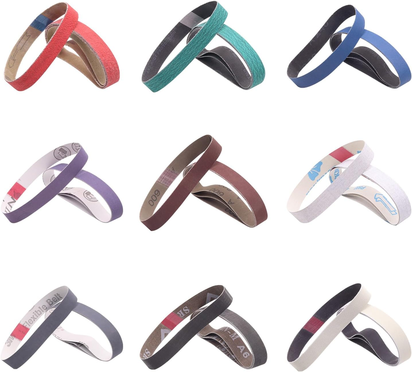36 Pack 1/2" X 12" Replacement Knife Sharpener Sanding Belts for Official Work Sharp Knife & Tool Sharpener (WSKTS & WSKTS-KT/MK.1 & MK.2), 80/120/240/400/600/800/1000/2500/5000 Grit