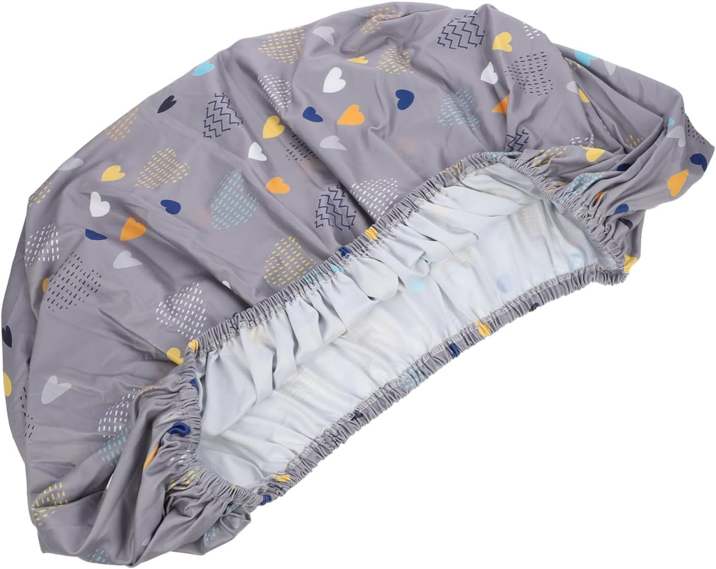 Fitted Bassinet Mattress Pad Cover Bassinet Sheet Removable Washable Elastic Printed Gray Heart Pattern Nursery Bedding image number 4