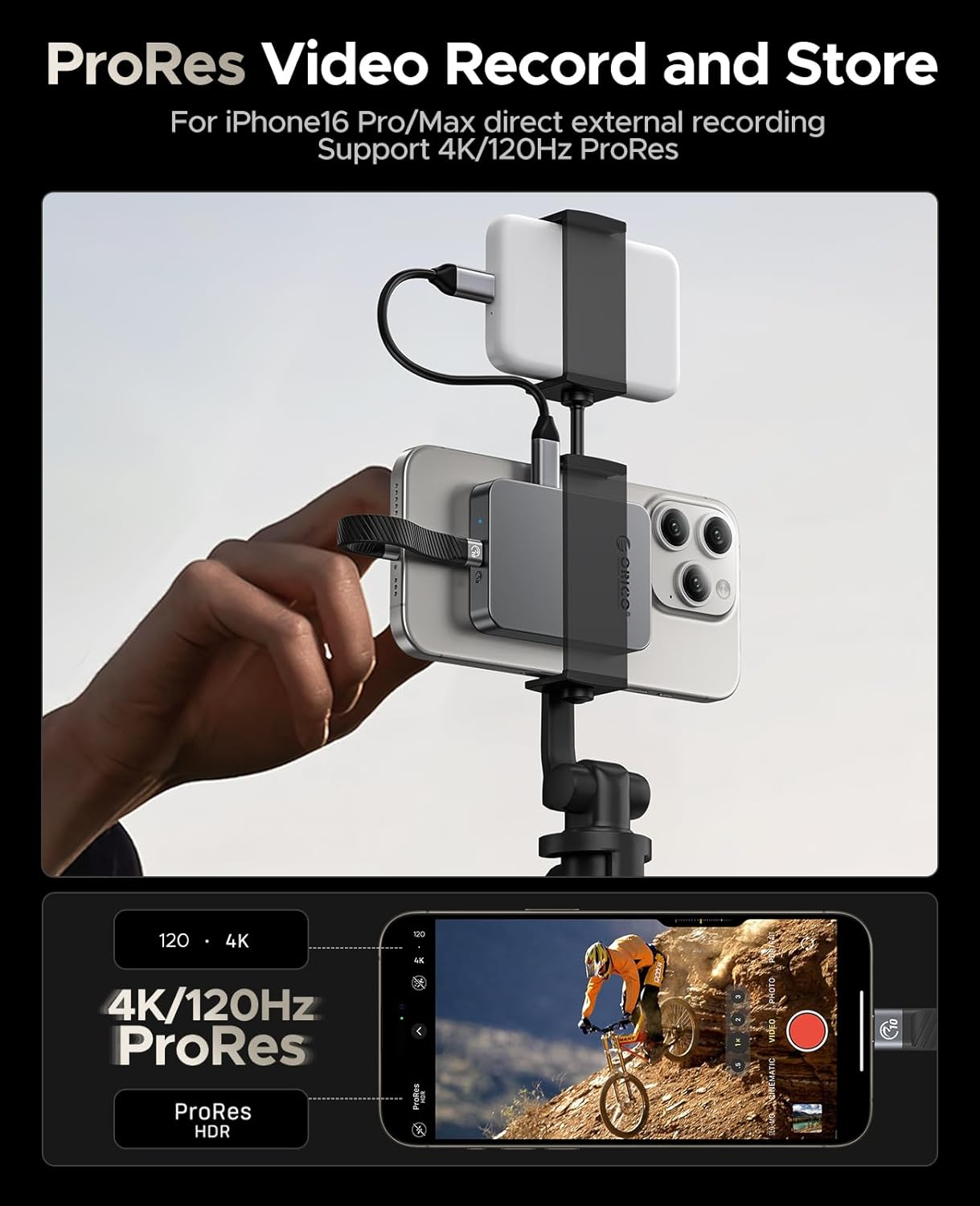 ORICO 512 GB Magnetic SSD, PD100W Charging, 4K Prores HDR, 1000Mb/S USB 3.2, Portable External Drive for Iphone 16/15, Laptops, Tablets - Aluminum Alloy, Drop Resistant - K10 image number 1