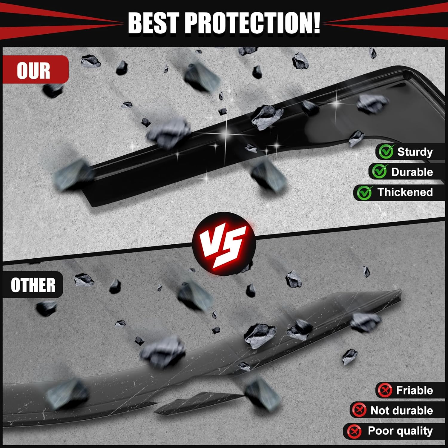 In-Channel Front Window Deflectors Rain Guards Shield Compatible with 2018-2022 2023 2024 2025 Mercedes Sprinter 1500 2500 3500 Accessories, Side Window Wind Deflectors, Vent Visors, 2 Pieces image number 4