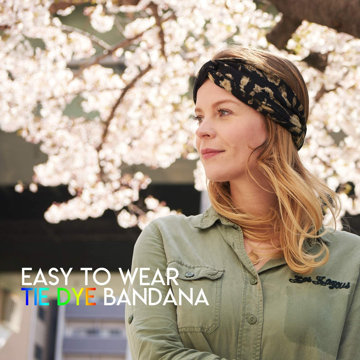 Women'S Boho Tie Dye Headband - Fashion Bandanas Turban Headwrap Twist Knot Hippie Hairband Hair Wrap D - A image number 7