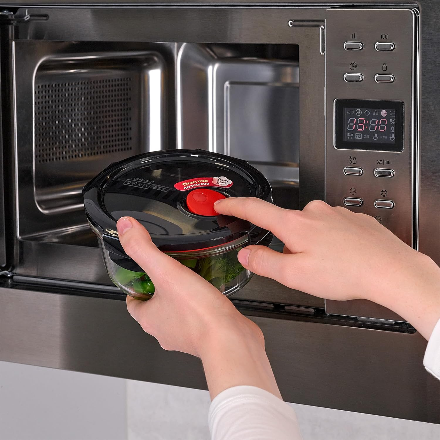 LOCK & LOCK Glass Food Storage Container Microwavable &ndash; Oven Glass &ndash; Casserole Dish Square with Lid for Oven, Microwave & Freezing, 2 Litres image number 2